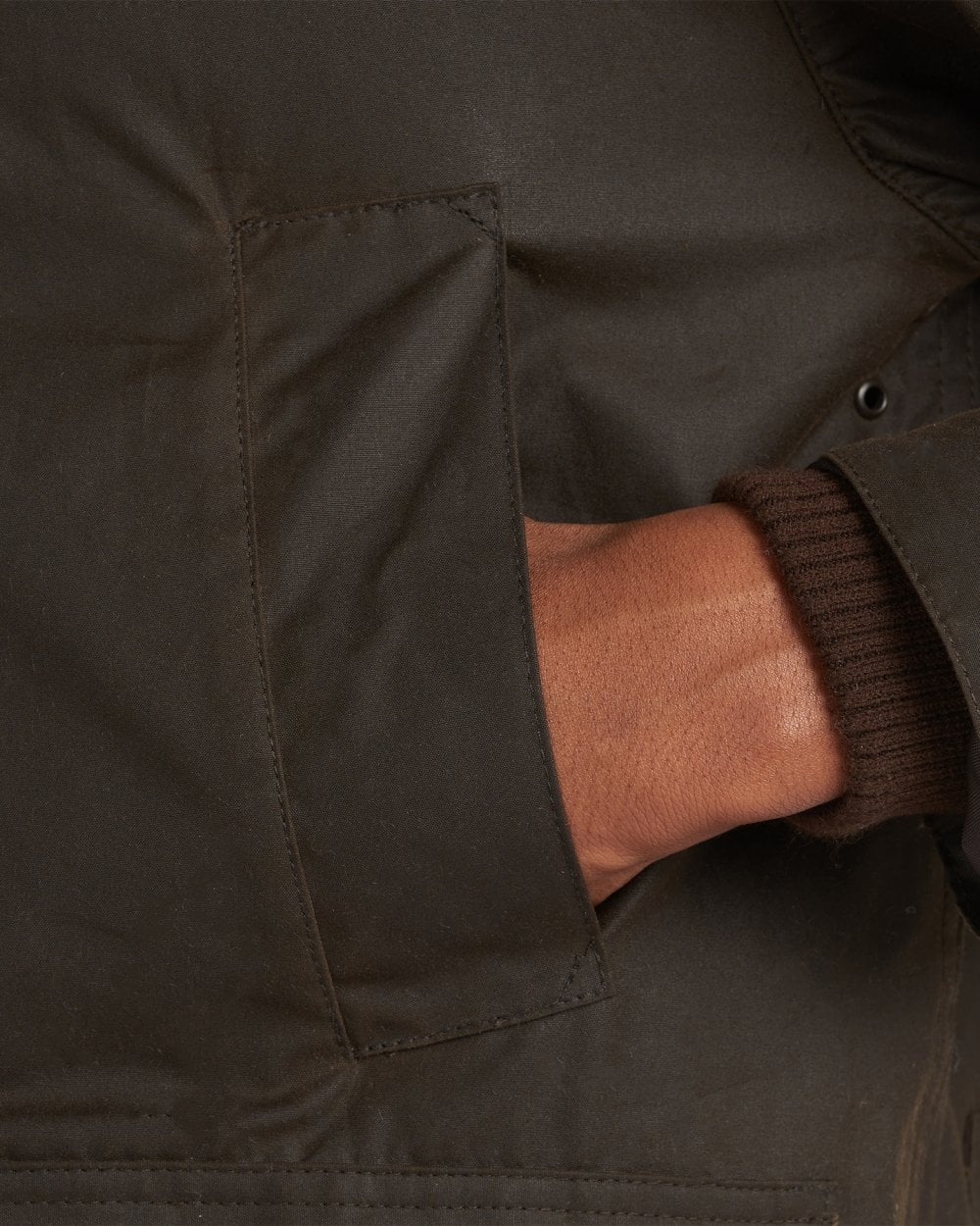 Barbour Classic Bedale Mens Wax Jacket - Olive - Image 3