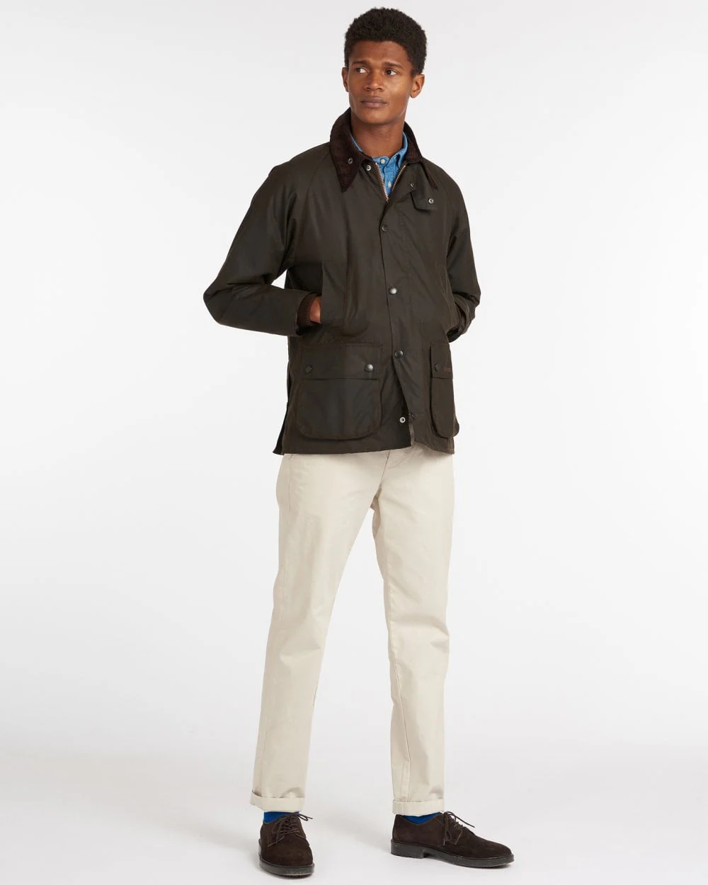 Barbour Classic Bedale Mens Wax Jacket - Olive - Image 6