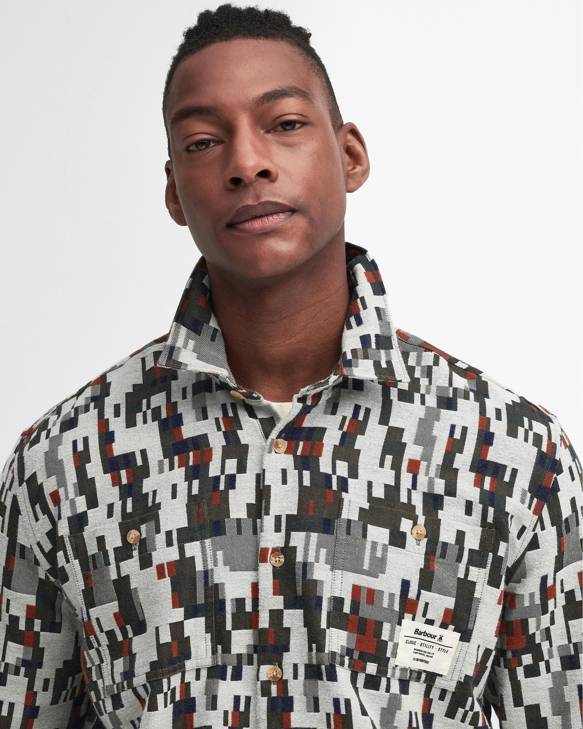 Barbour Coalbrook Mens Relaxed Long Sleeve Jacquard Shirt - Image 2