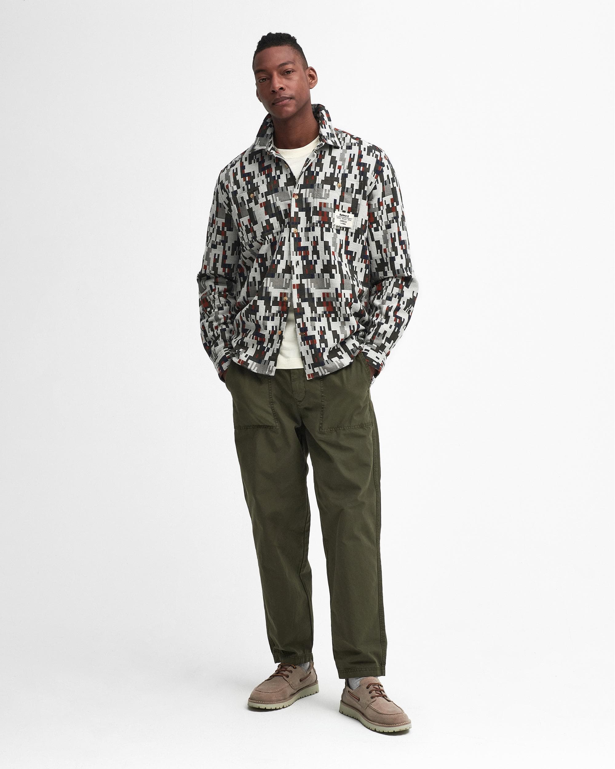 Barbour Coalbrook Mens Relaxed Long Sleeve Jacquard Shirt - Image 3