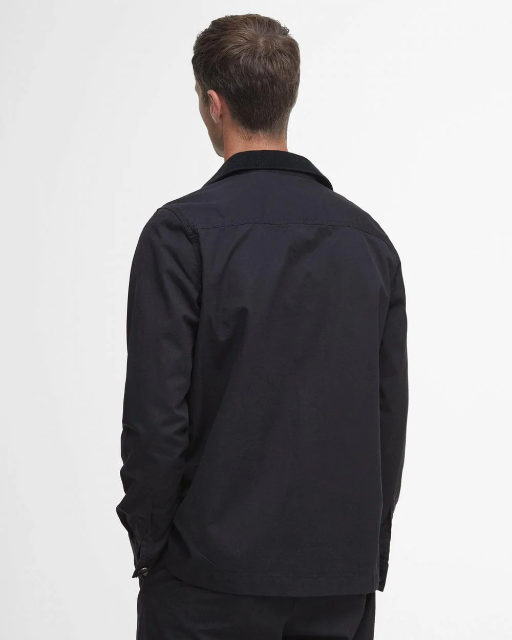 Barbour Cole Mens Tailored Fit Poplin Overshirt - Black - Image 4