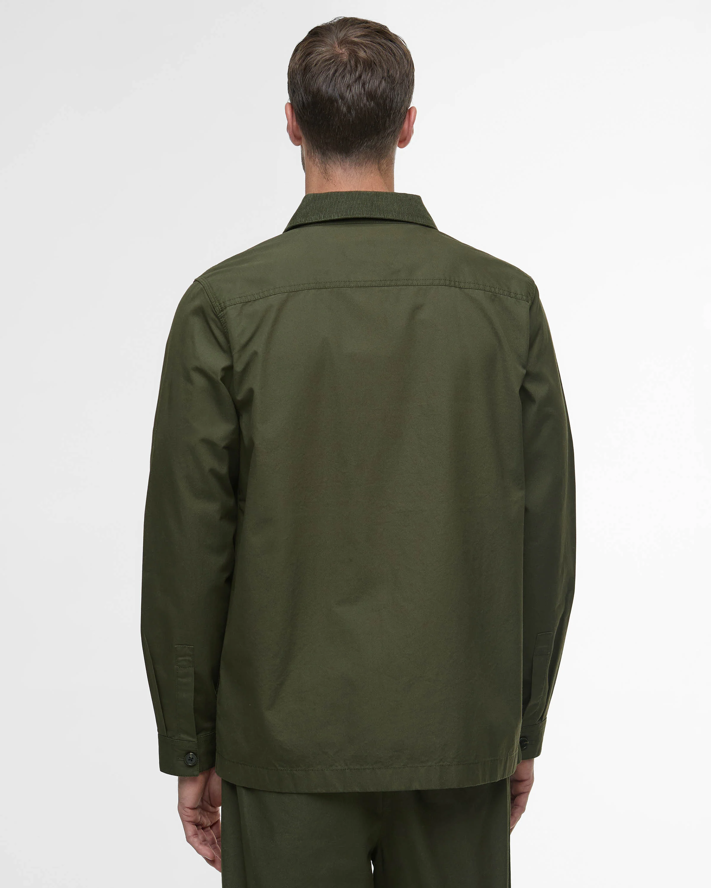 Barbour Cole Mens Tailored Fit Poplin Overshirt - Olive - Image 4
