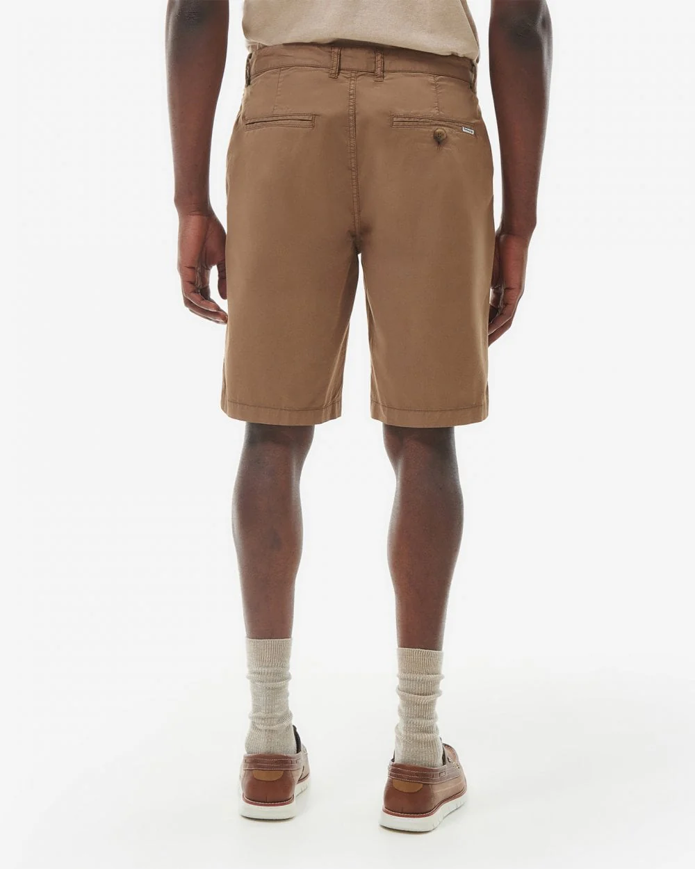 Barbour Corbett Mens Poplin Shorts - Fossil - Image 4
