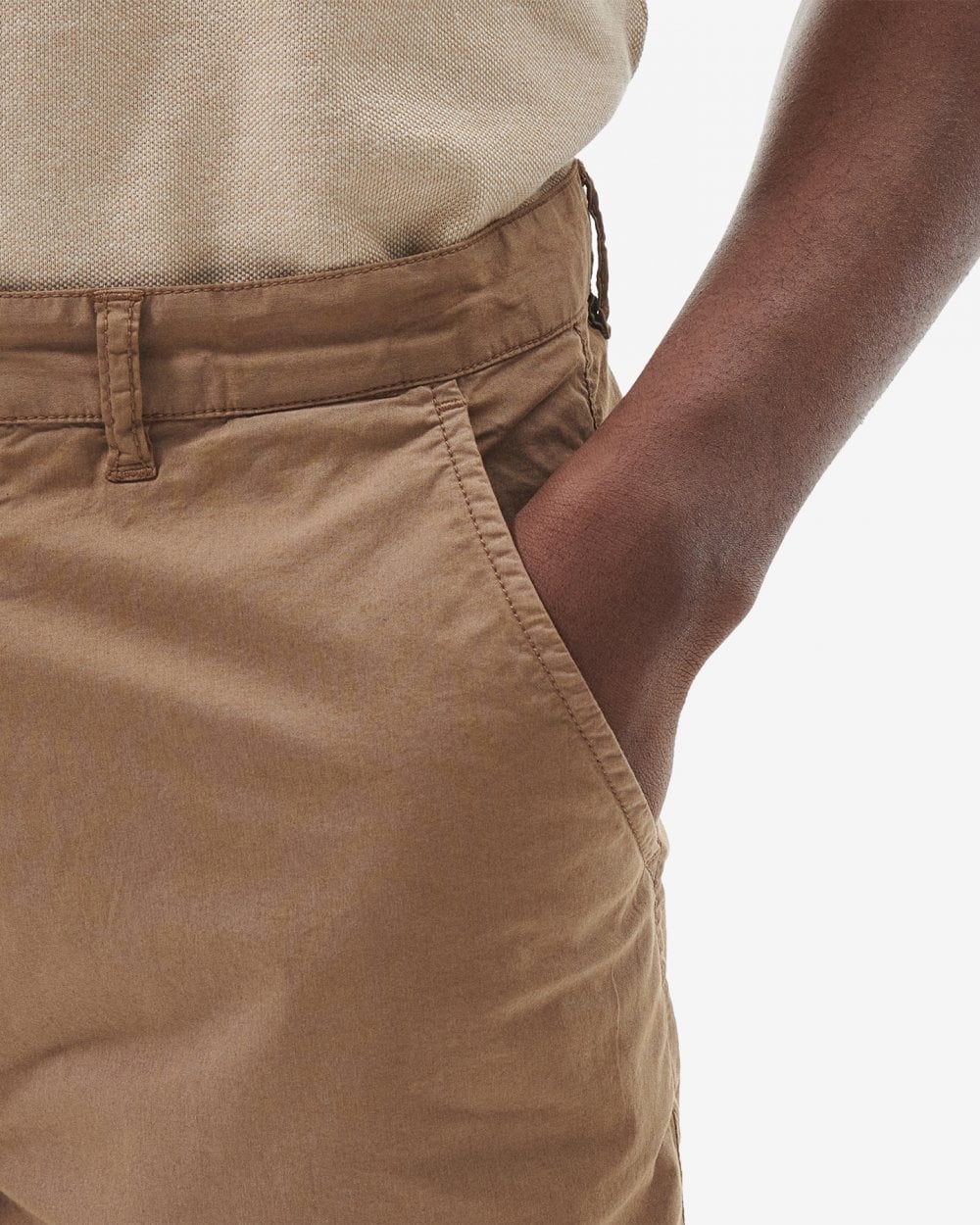 Barbour Corbett Mens Poplin Shorts - Fossil - Image 5
