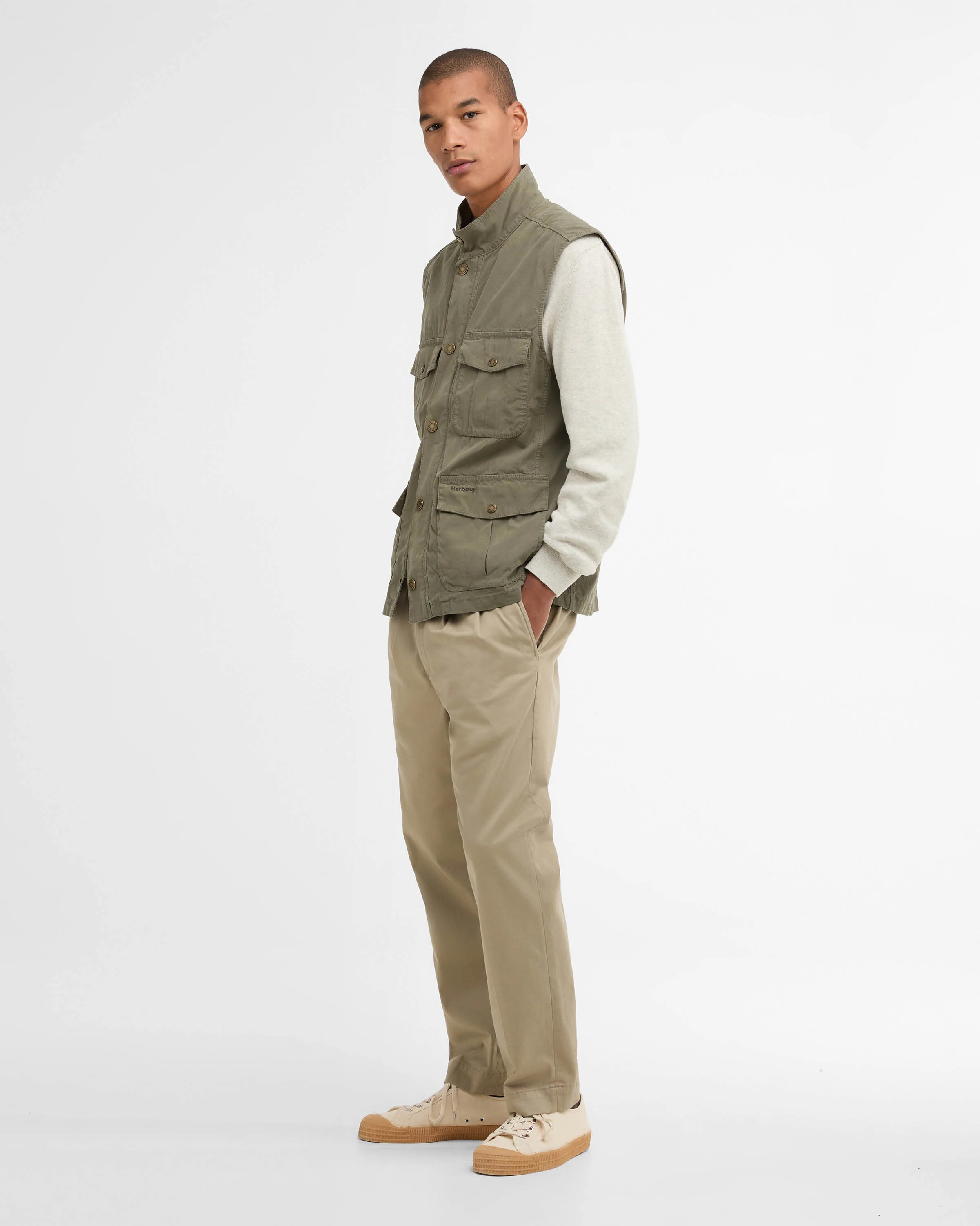 Barbour Corbridge Mens Casual Gilet - Dusty Olive - Image 4