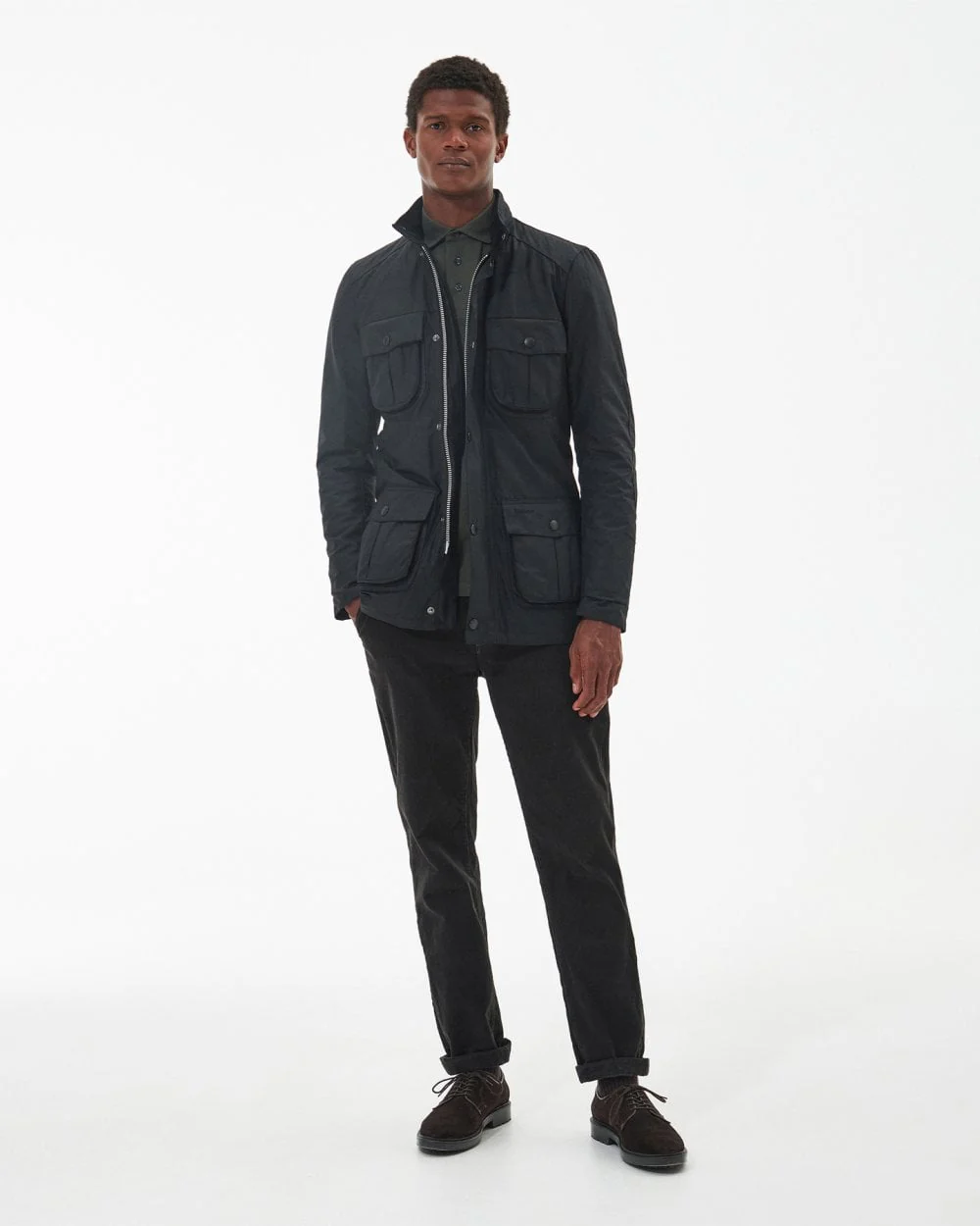 Barbour Corbridge Mens Wax Jacket - Black/Classic - Image 3