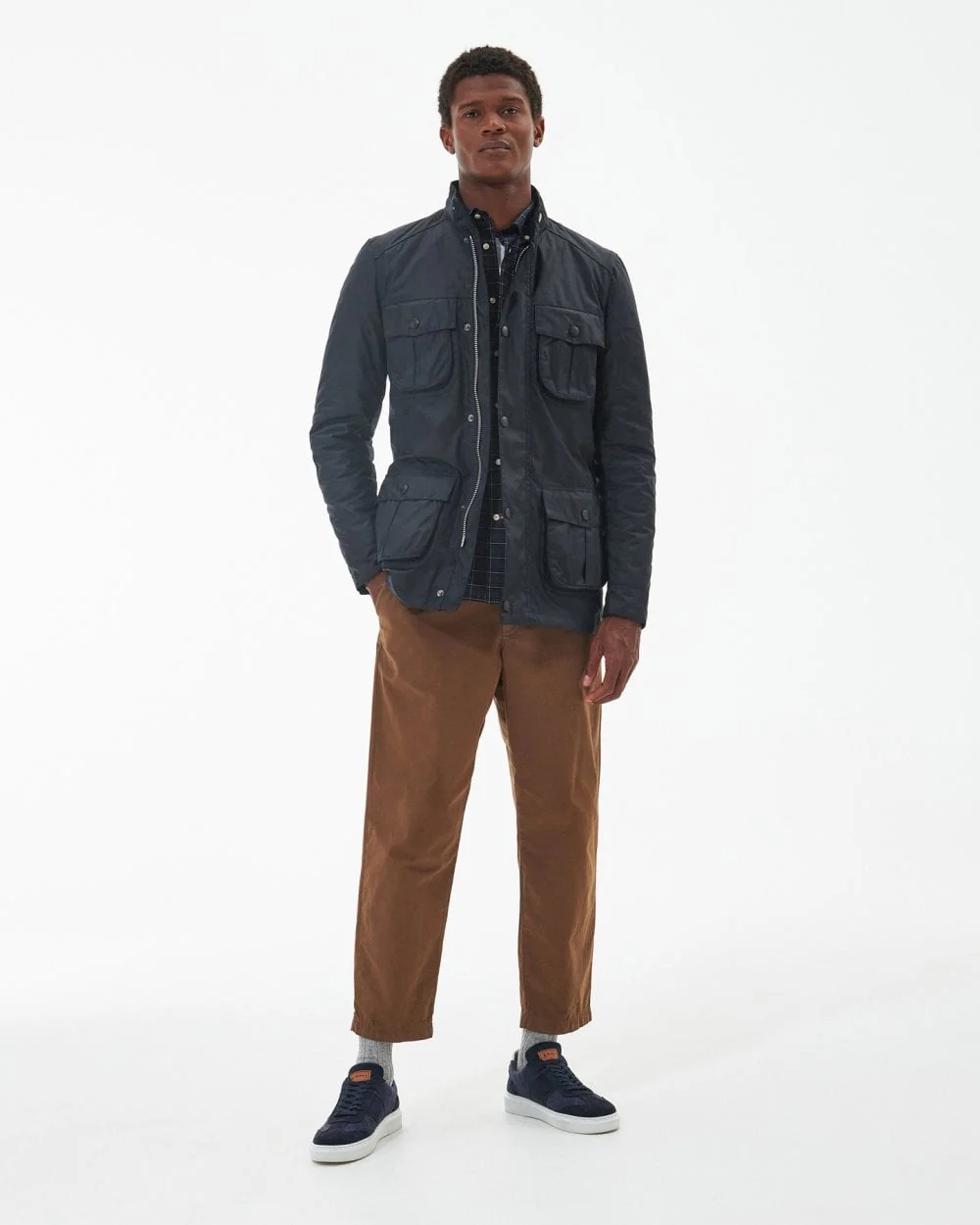 Barbour Corbridge Mens Wax Jacket - Navy/Classic - Image 3