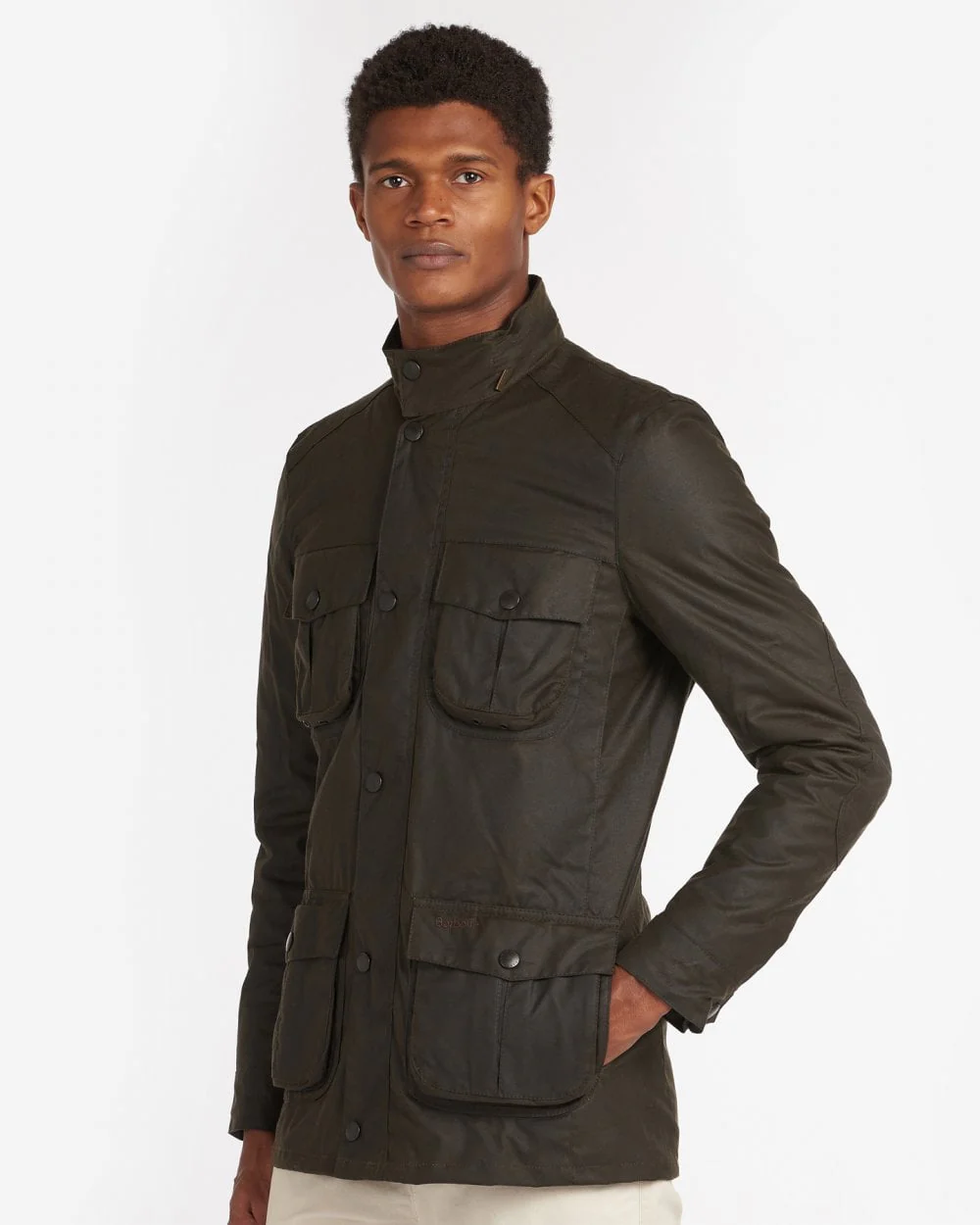 Barbour Corbridge Mens Wax Jacket - Olive - Image 3