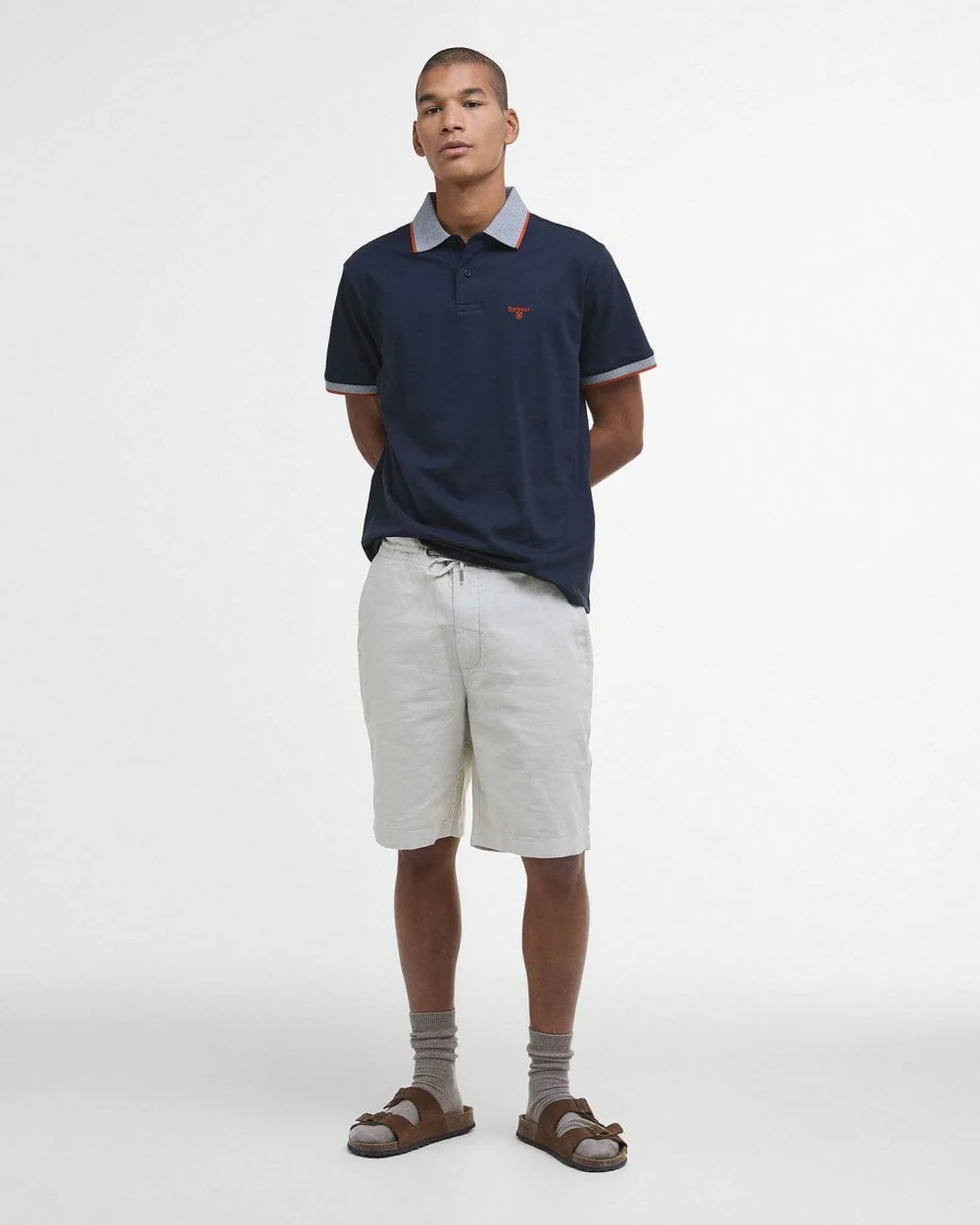 Barbour Cornsay Mens Tailored Polo - Navy - Image 2