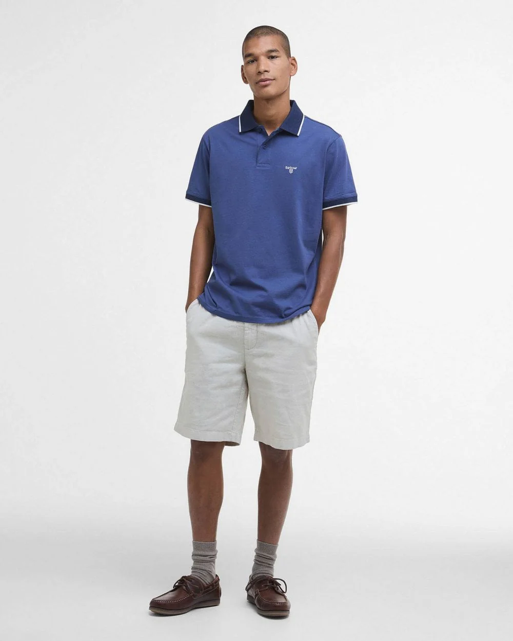 Barbour Cornsay Mens Tailored Polo - Oceana - Image 3