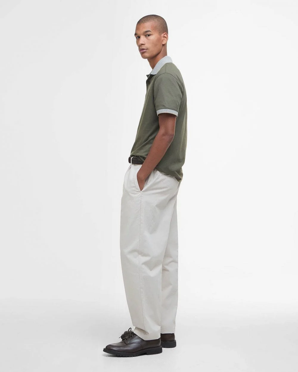 Barbour Cornsay Mens Tailored Polo - Uniform Green - Image 2