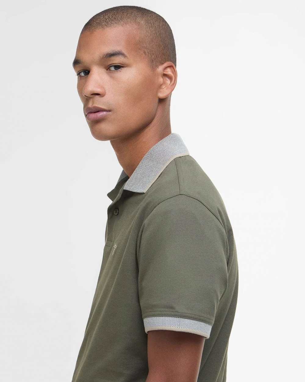 Barbour Cornsay Mens Tailored Polo - Uniform Green - Image 4