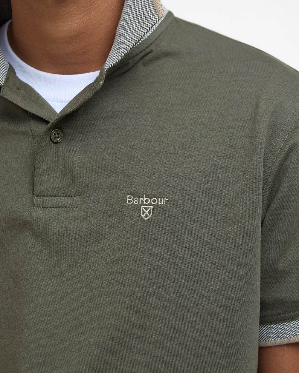 Barbour Cornsay Mens Tailored Polo - Uniform Green - Image 5
