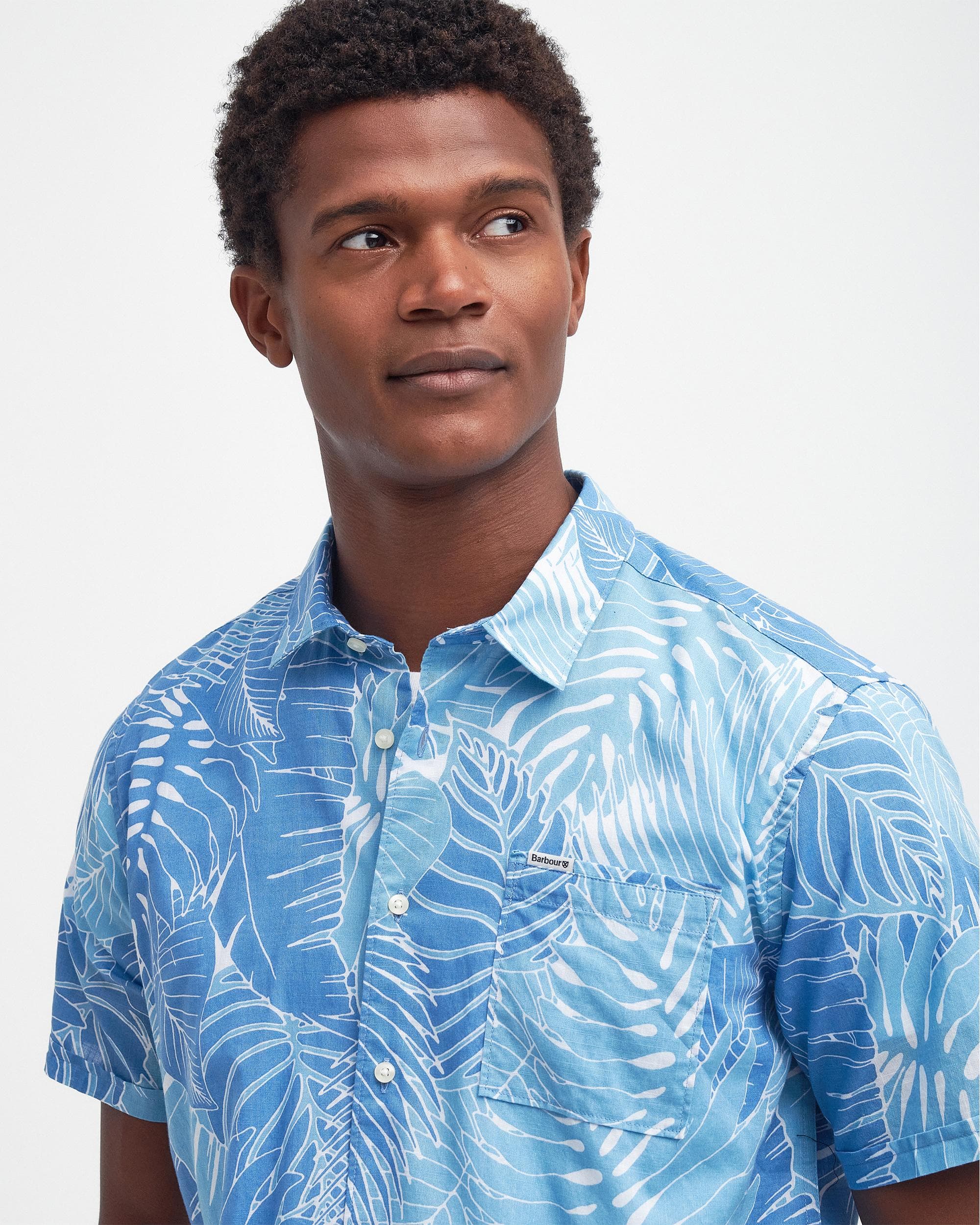 Barbour Cornwall Mens Summer Shirt - Blue - Image 2