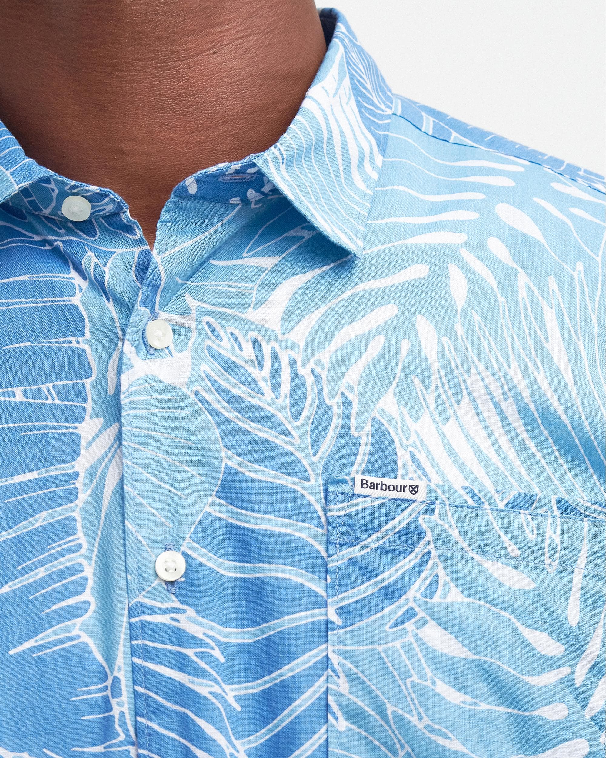 Barbour Cornwall Mens Summer Shirt - Blue - Image 3