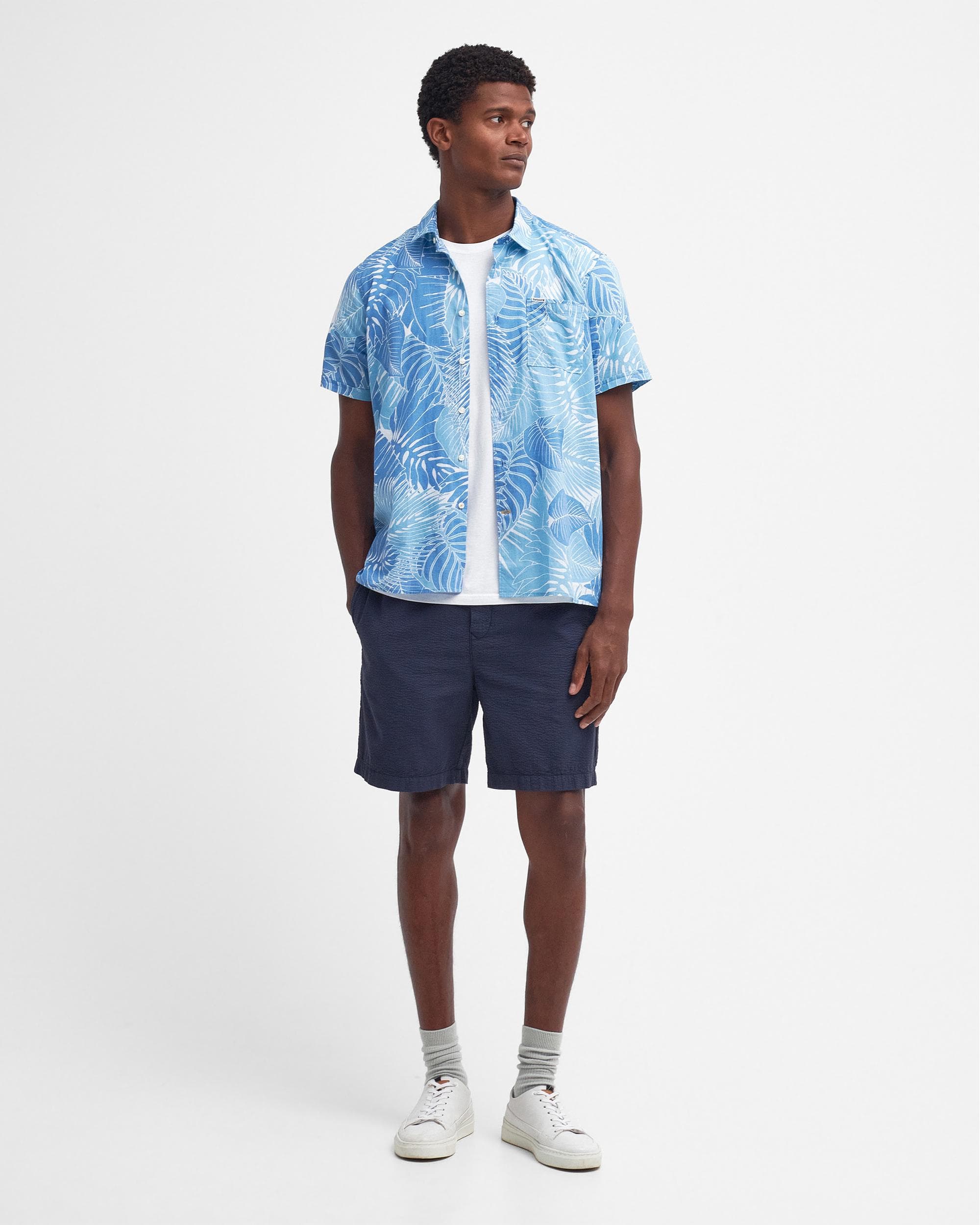 Barbour Cornwall Mens Summer Shirt - Blue - Image 4