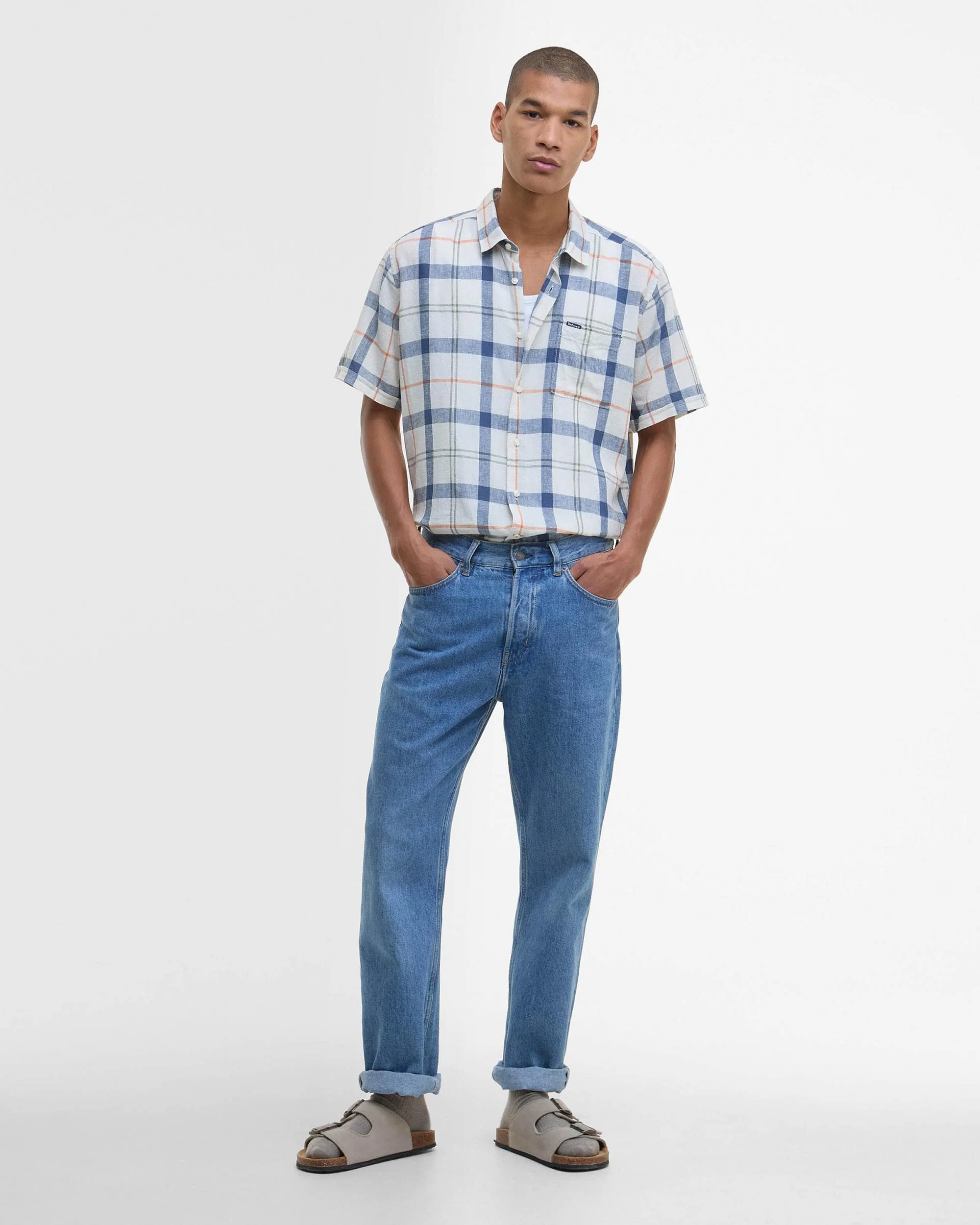 Barbour Croft Mens Summer Shirt - Sea Haze Tartan - Image 3