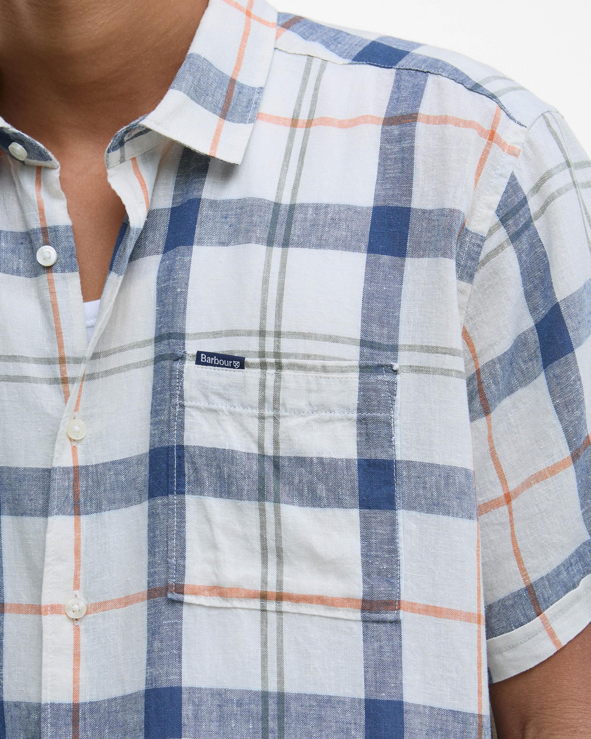 Barbour Croft Mens Summer Shirt - Sea Haze Tartan - Image 4