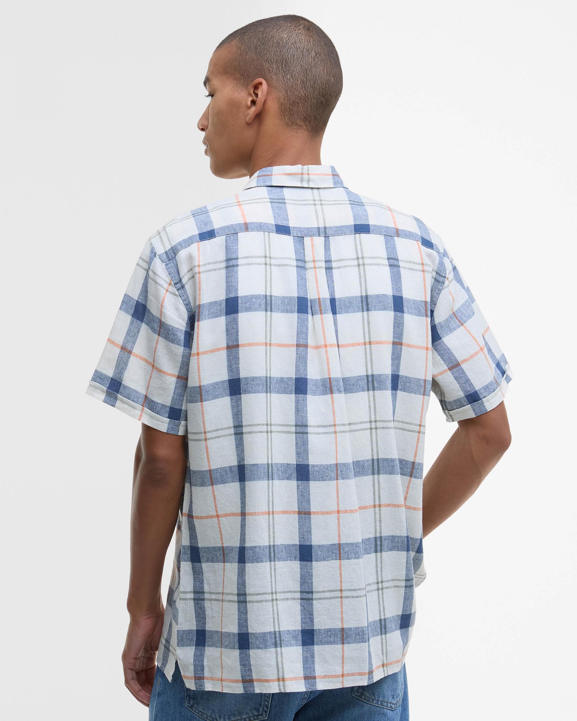 Barbour Croft Mens Summer Shirt - Sea Haze Tartan - Image 5