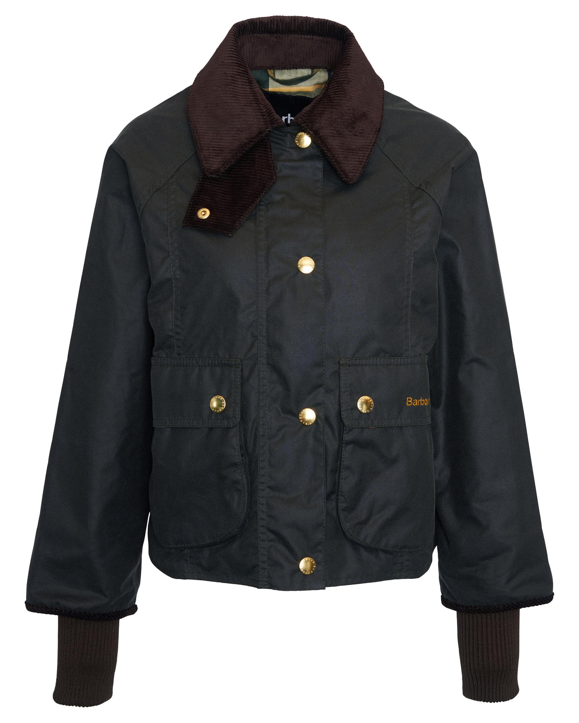 Barbour Cropped Beadnell Womens Wax Jacket - Sage/Ancient - Image 10