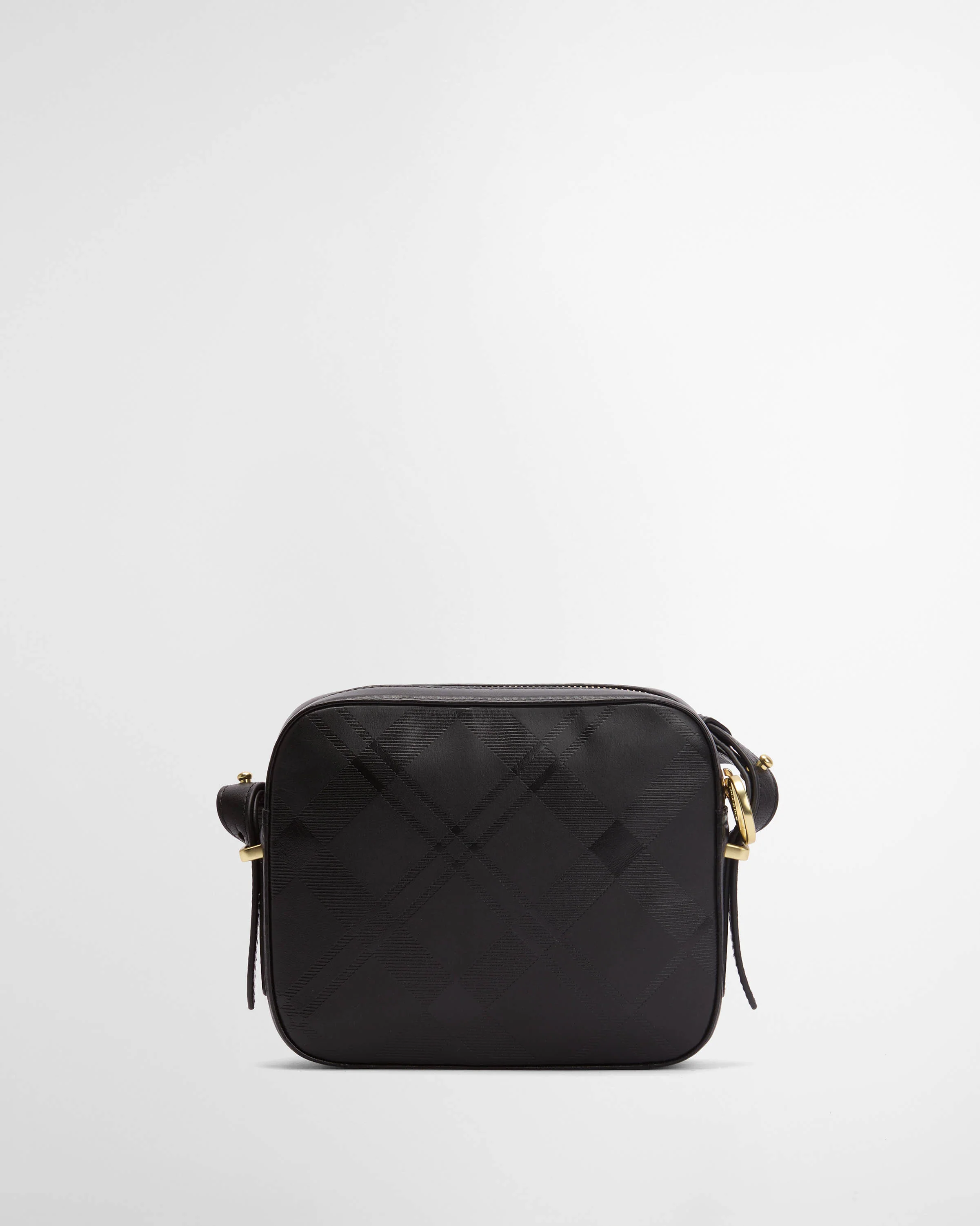 Barbour Daphne Womens Deboss Leather Crossbody Bag - Black/Deboss Tartan - Image 7
