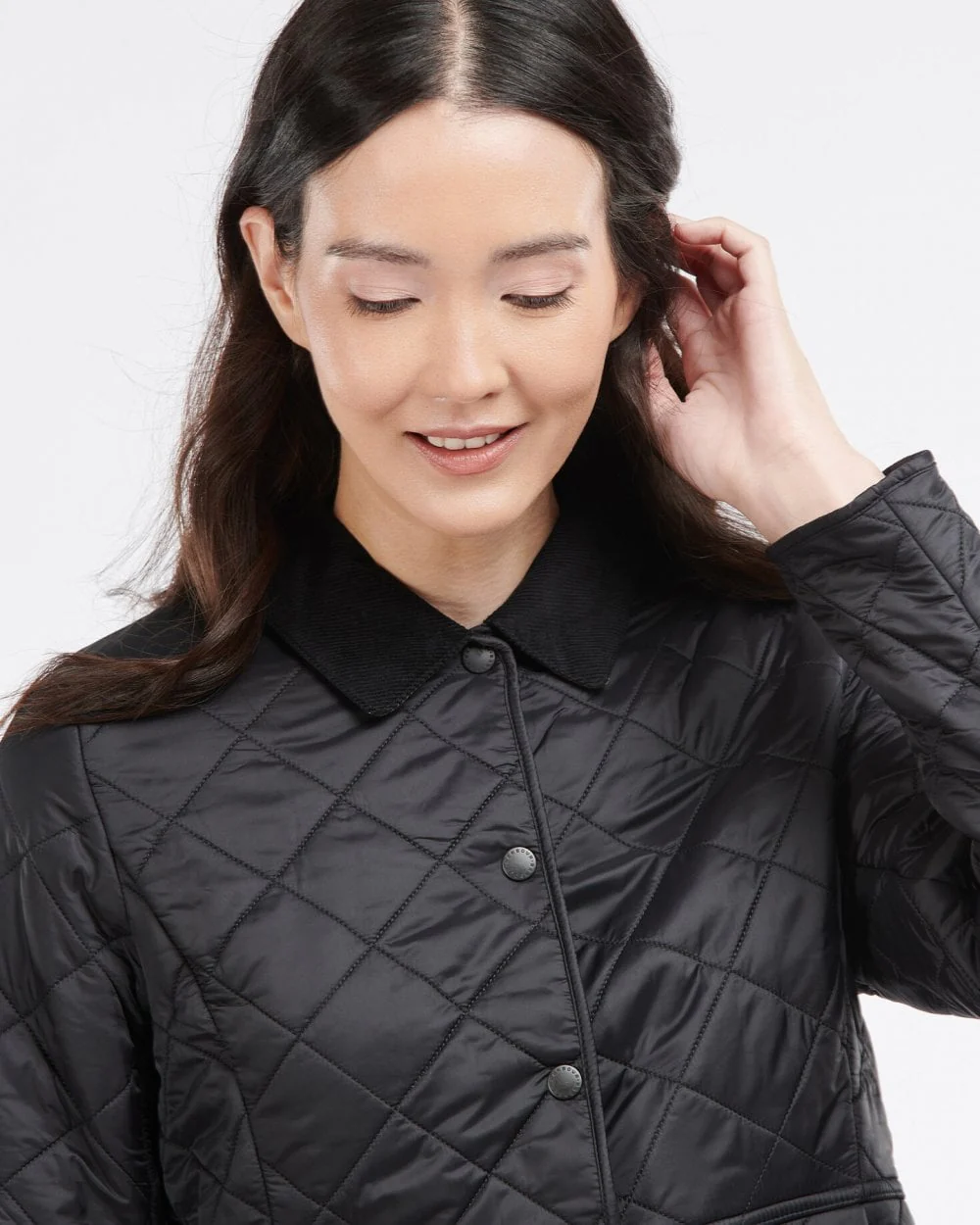 Barbour Deveron Polarquilt Womens Jacket - Black/Black - Image 2