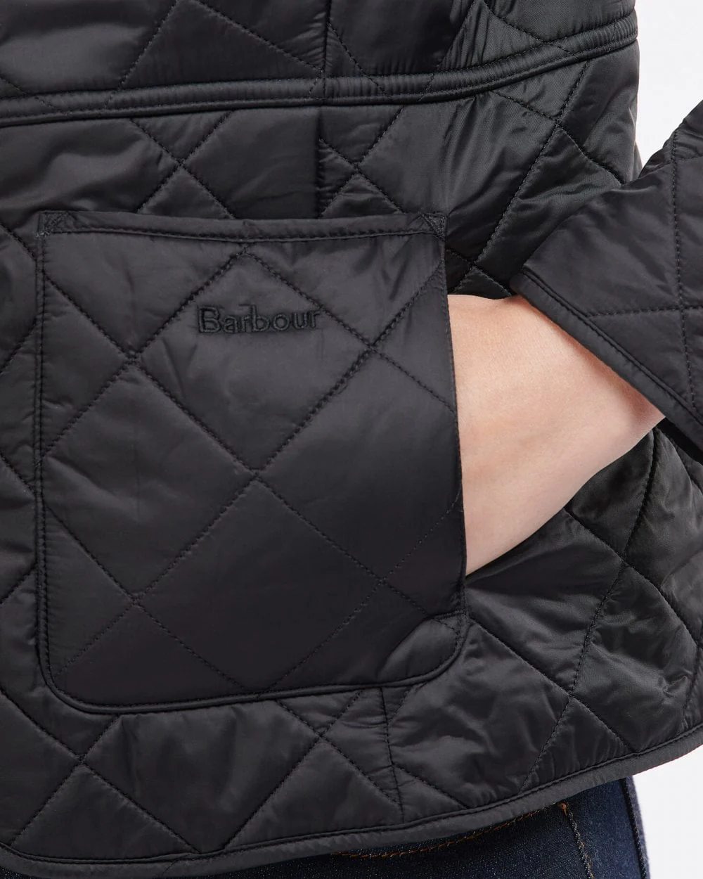 Barbour Deveron Polarquilt Womens Jacket - Black/Black - Image 3