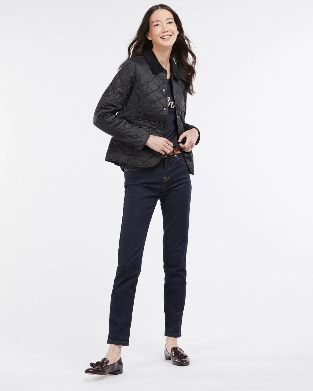 Barbour Deveron Polarquilt Womens Jacket - Black/Black - Image 5