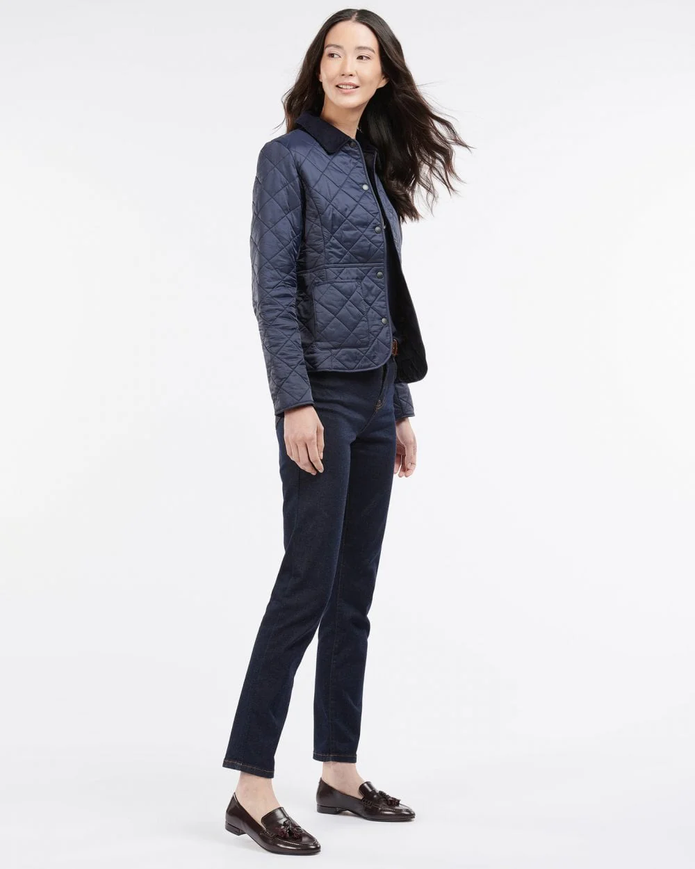 Barbour Deveron Polarquilt Womens Jacket - Navy/Navy - Image 5