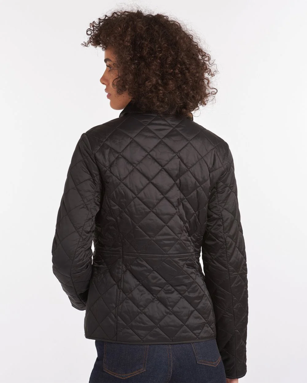 Barbour Deveron Quilted Womens Jacket - Black/Olive - Image 4