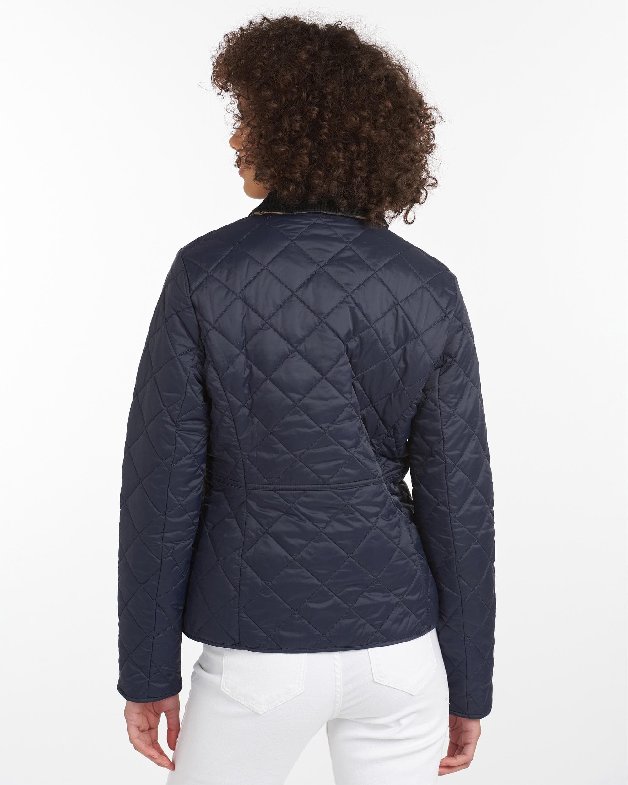 Barbour Deveron Quilted Womens Jacket - Navy/Pale Pink - Image 5