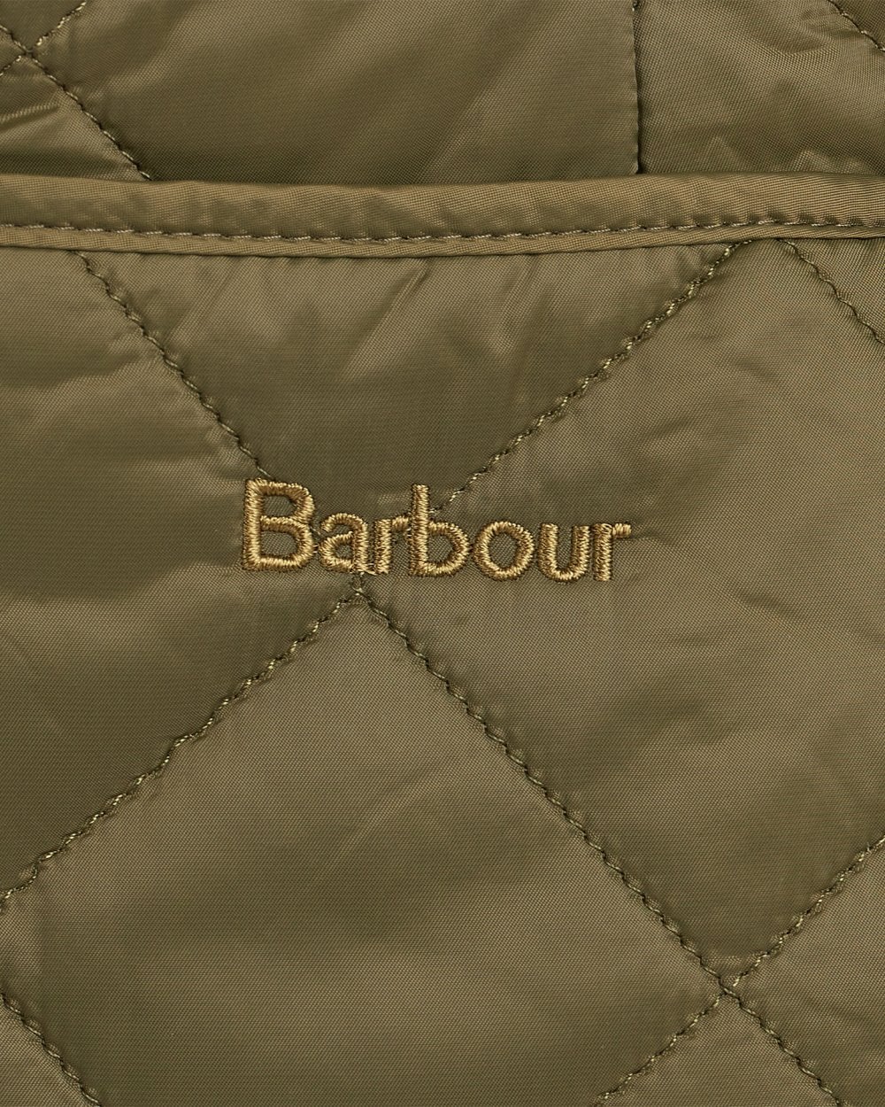 Barbour Deveron Quilted Womens Jacket - Olive/Pale Pink - Image 6