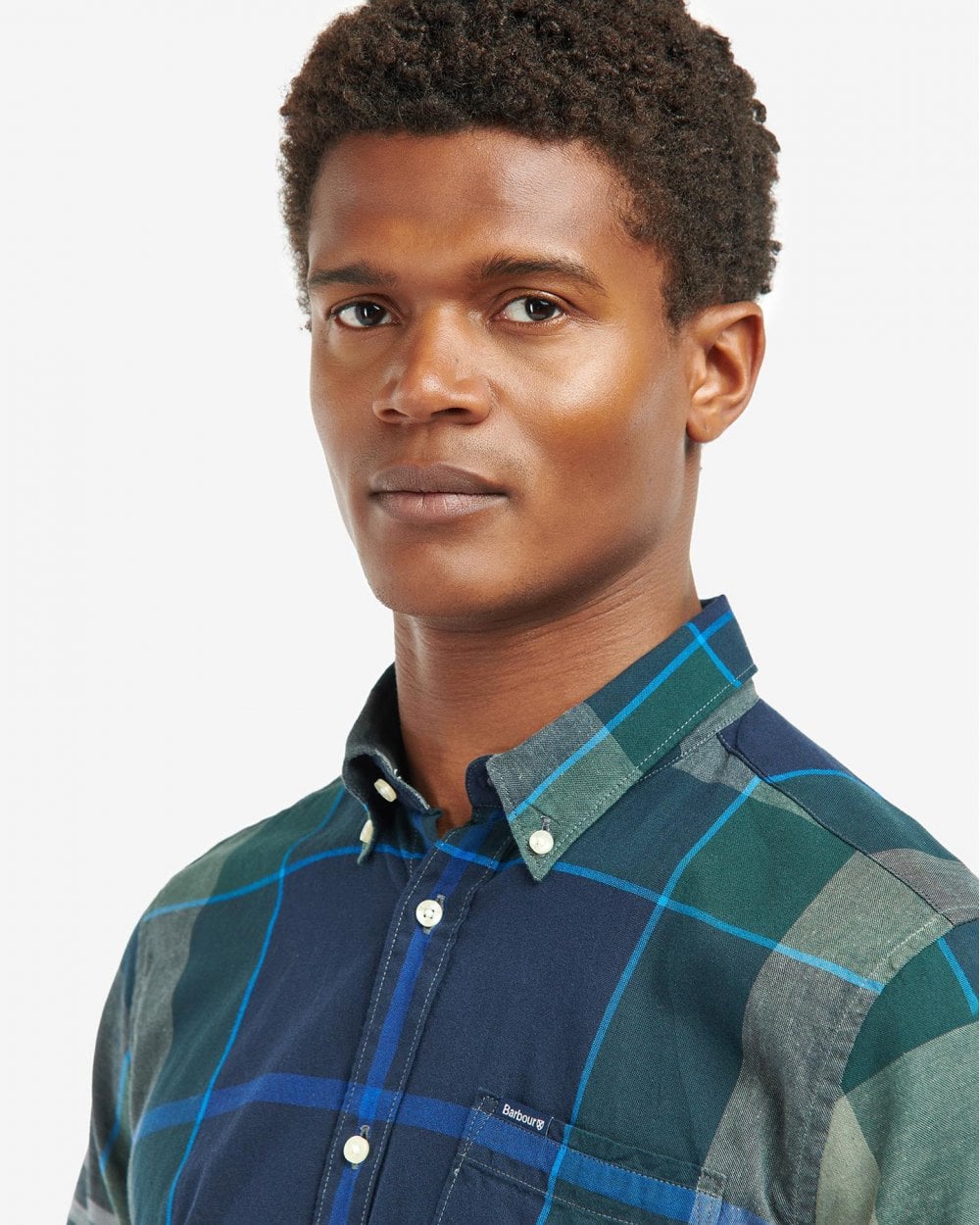 Barbour Douglas Mens Tailored Shirt - Kielder Blue Tartan - Image 2