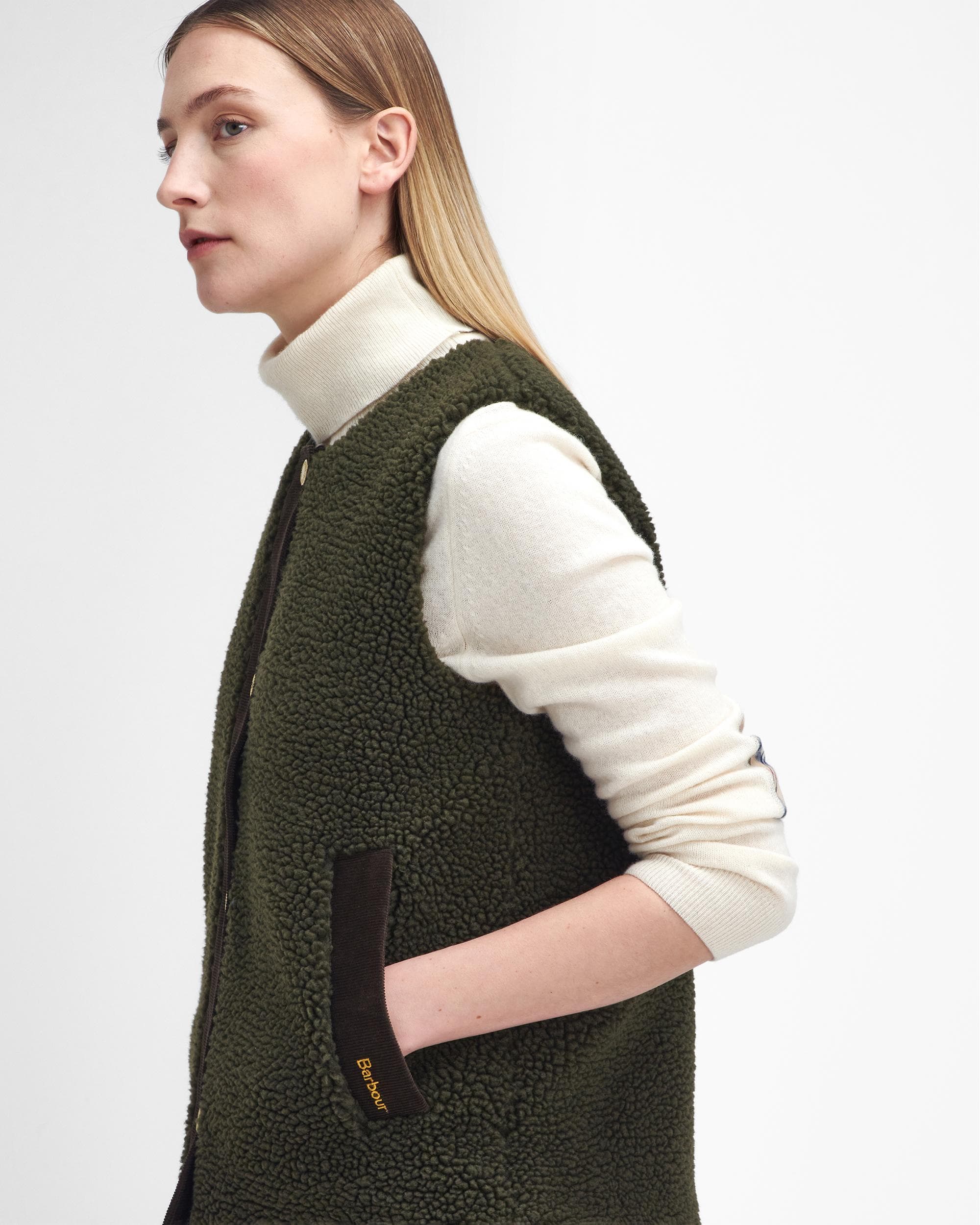 Barbour Dulsie Womens Liner - Olive/Ancient - Image 3