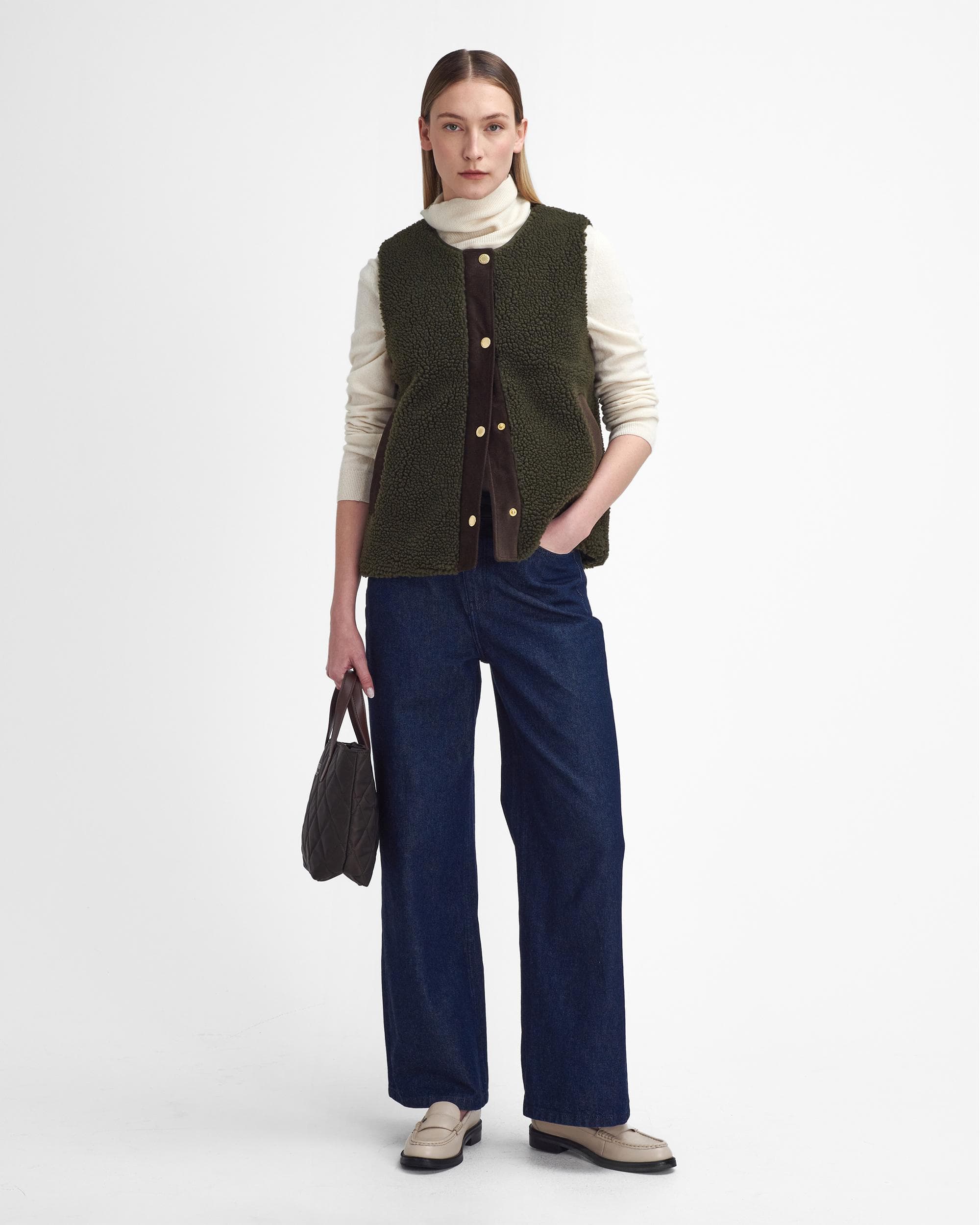 Barbour Dulsie Womens Liner - Olive/Ancient - Image 4