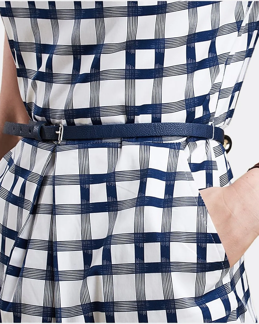 Barbour Earlsburn Womens Dress - Cloud / Navy - Image 3