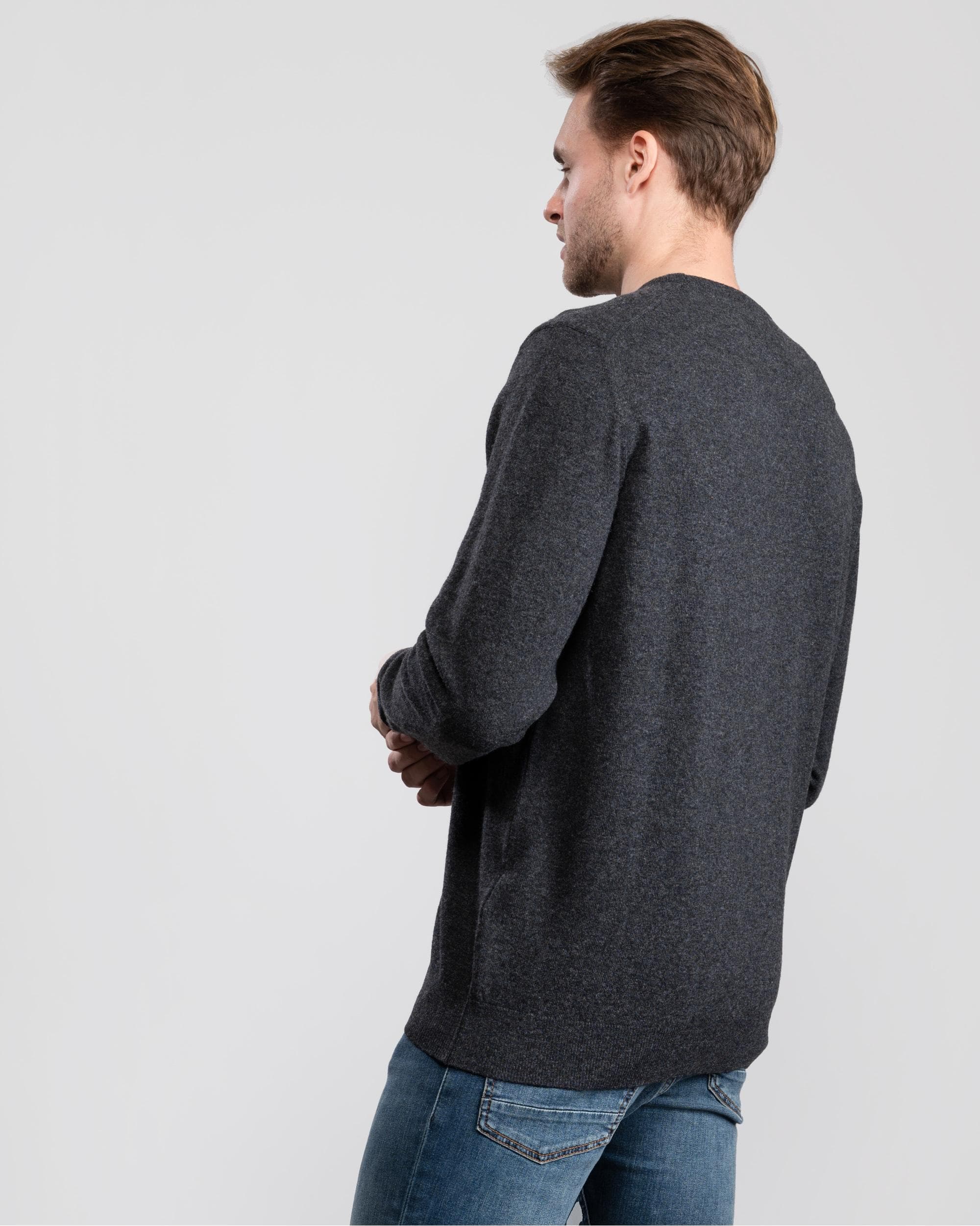 Barbour Essential Crew Neck Mens Jumper - Charcoal - Image 3