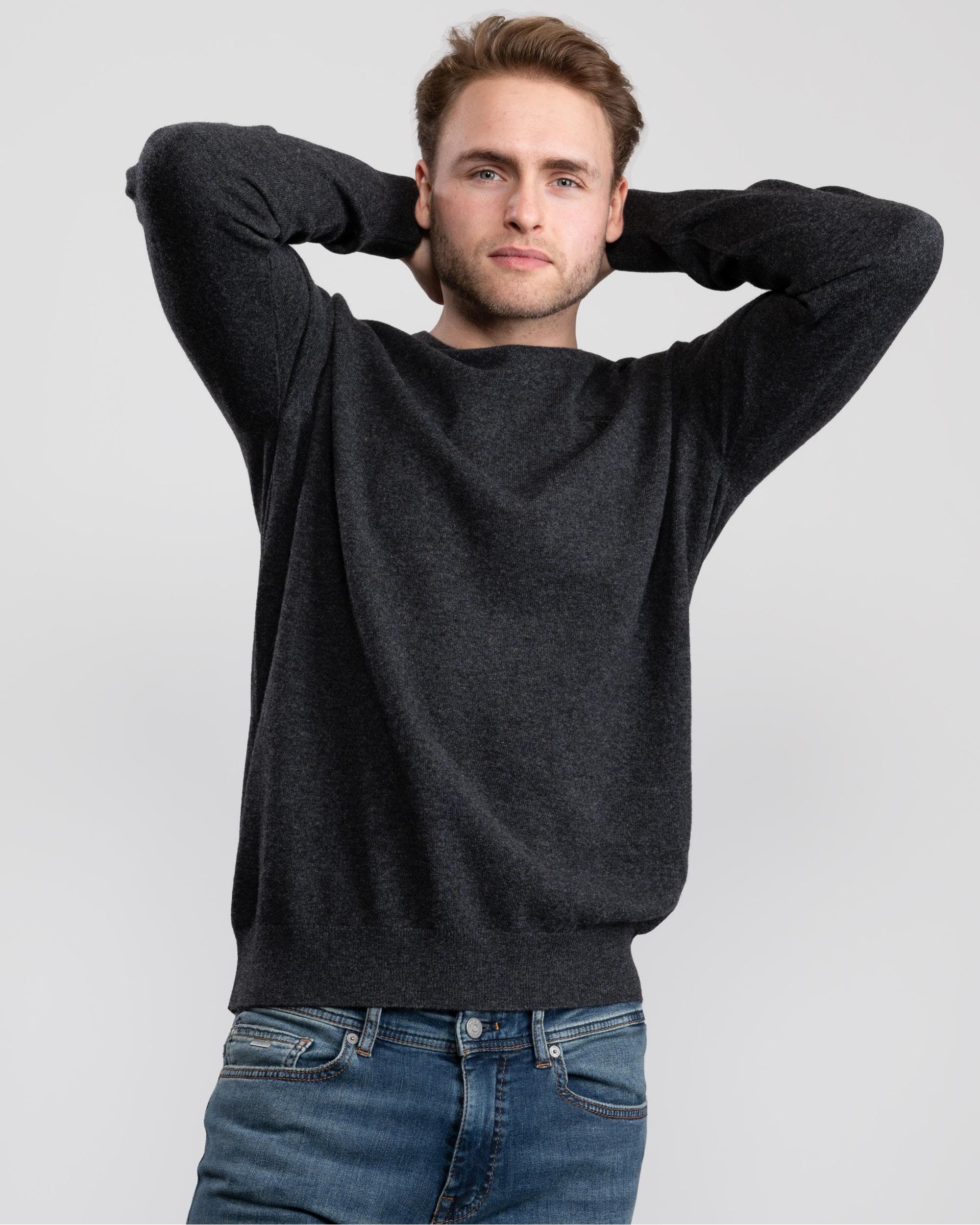 Barbour Essential Crew Neck Mens Jumper - Charcoal - Image 5