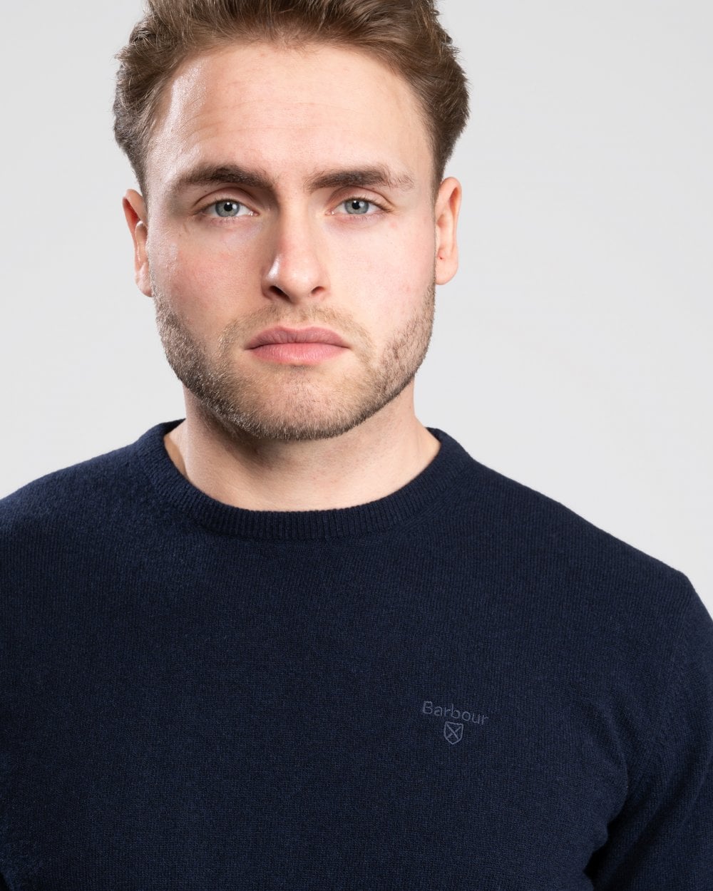 Barbour Essential Crew Neck Mens Jumper - Navy - Image 2