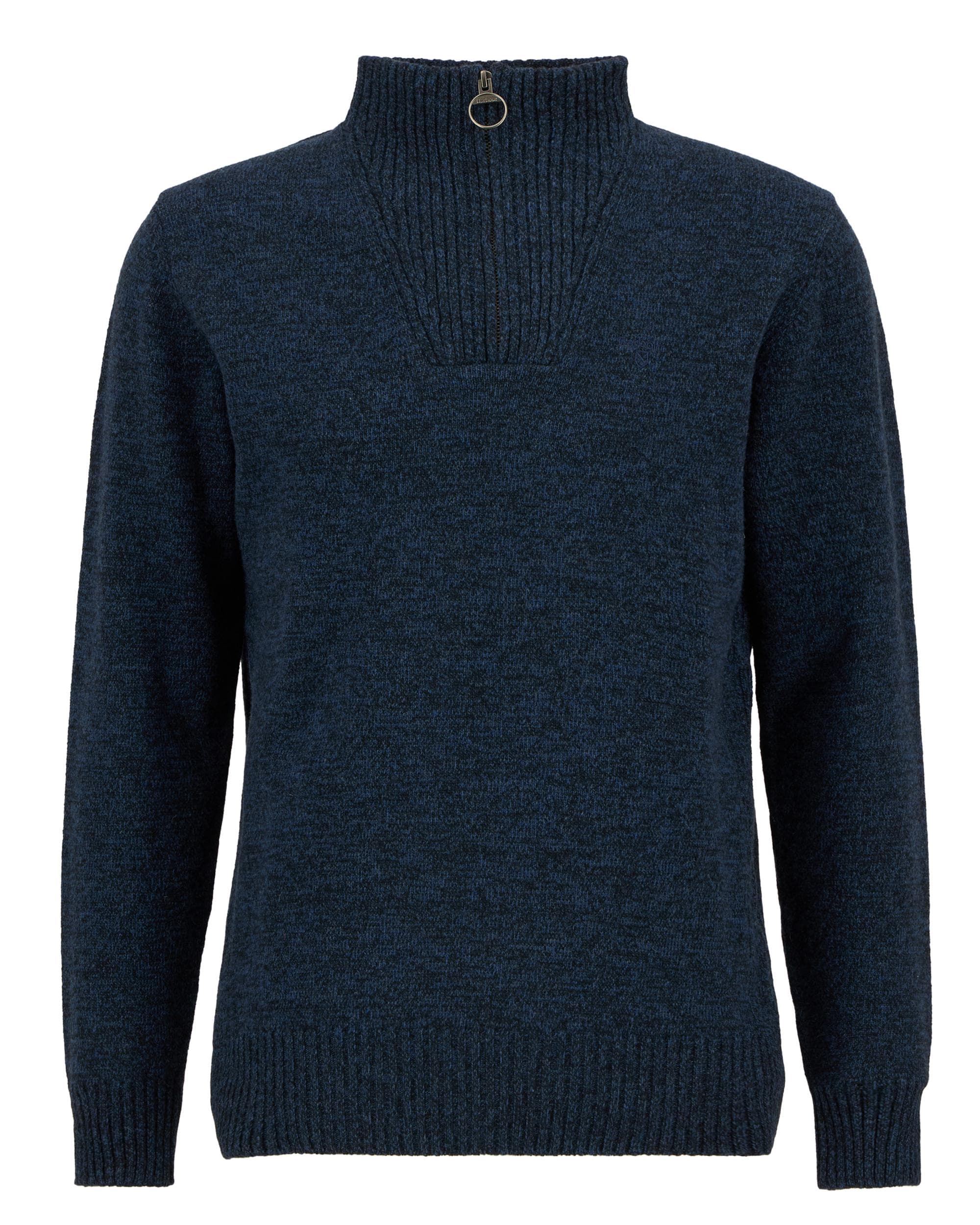 Barbour Essential Lambswool Mens Half-Zip Jumper - Navy Mix - Image 7
