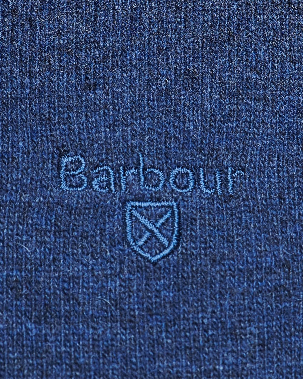 Barbour Essential Lambswool Mens V-Neck Jumper - Deep Blue - Image 5