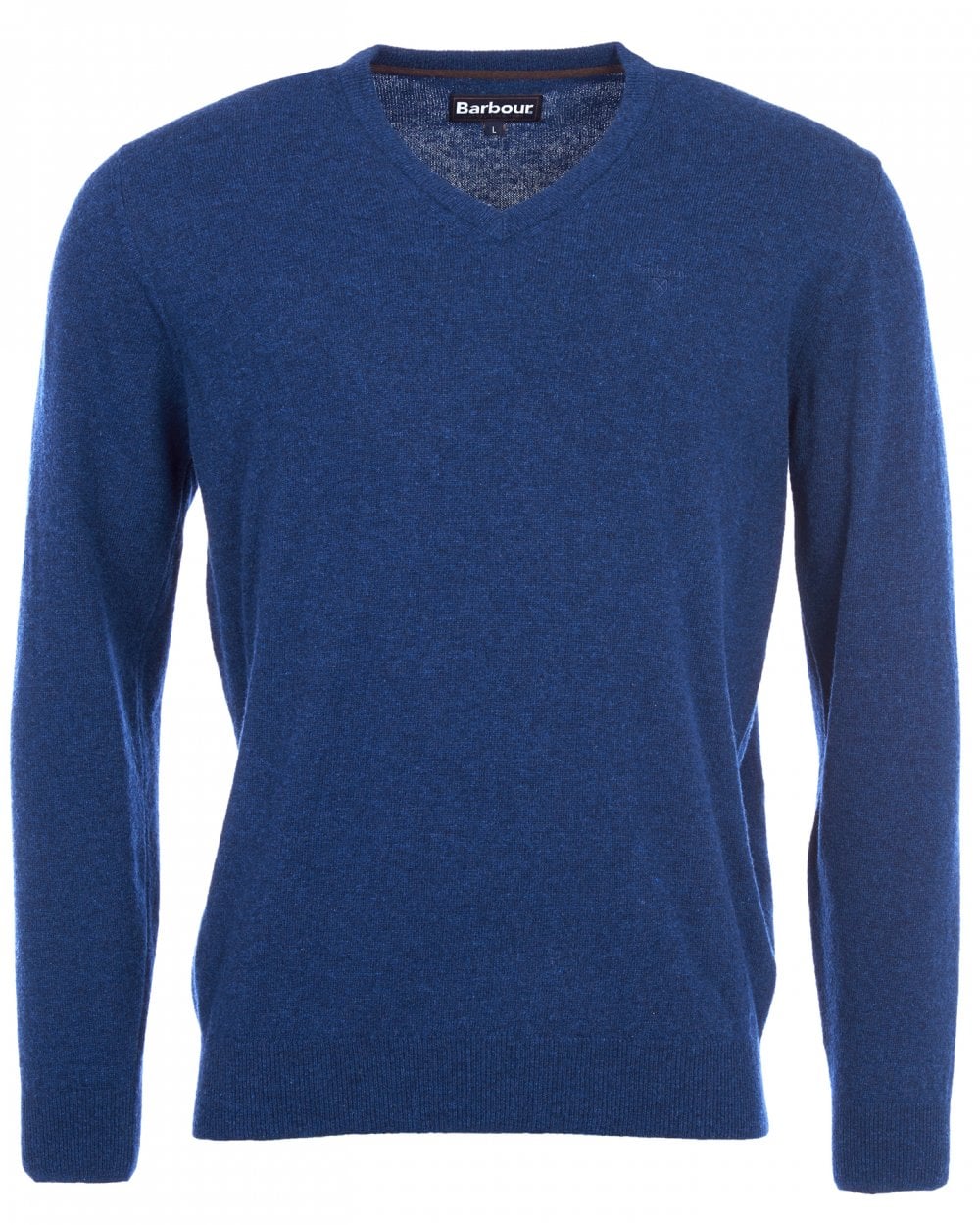 Barbour Essential Lambswool Mens V-Neck Jumper - Deep Blue - Image 7