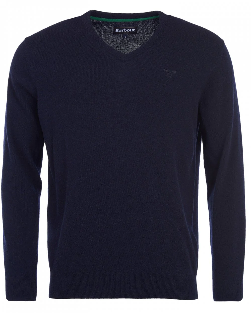 Barbour Essential Lambswool Mens V-Neck Jumper - Navy - Image 7