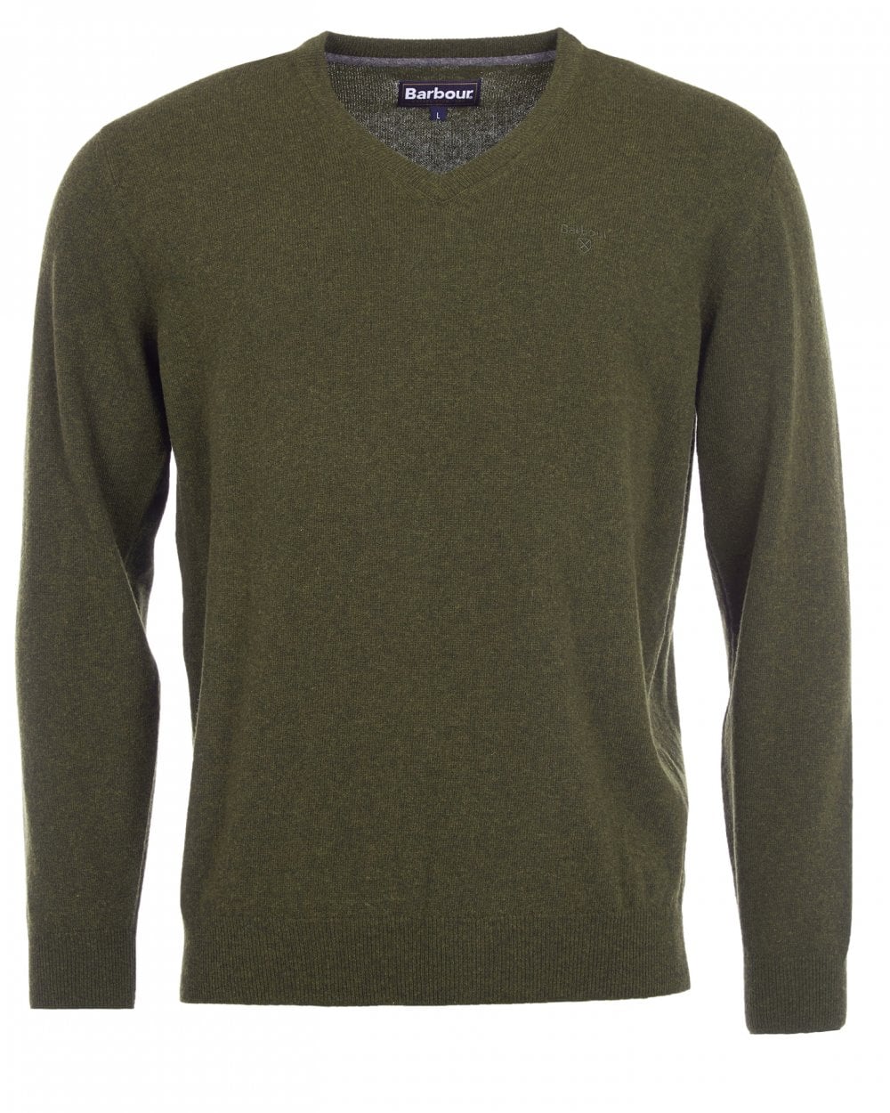 Barbour Essential Lambswool Mens V-Neck Jumper - Seaweed - Image 7