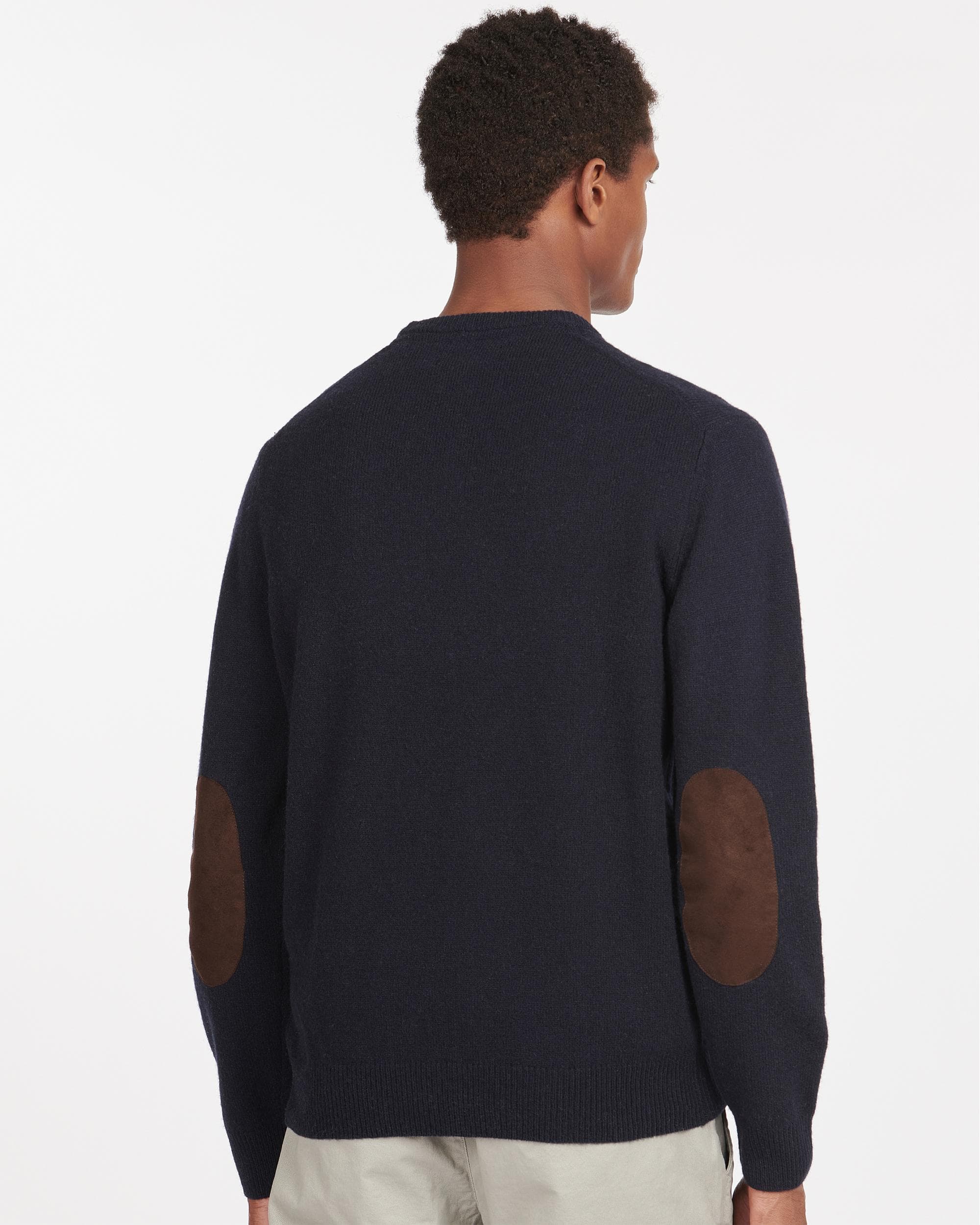 Barbour Essential Patch Mens Crew-Neck Jumper - Navy - Image 4