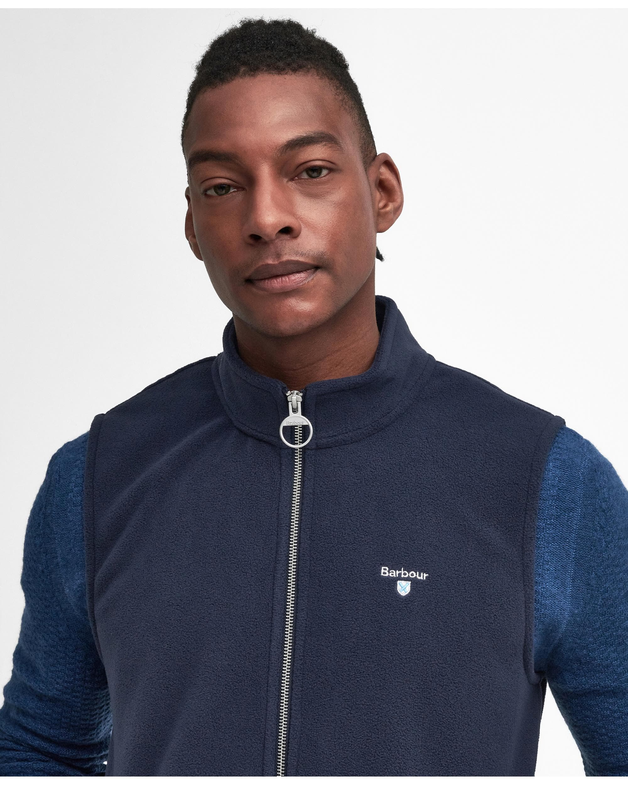 Barbour Essentials Mens Fleece Gilet - Navy - Image 2