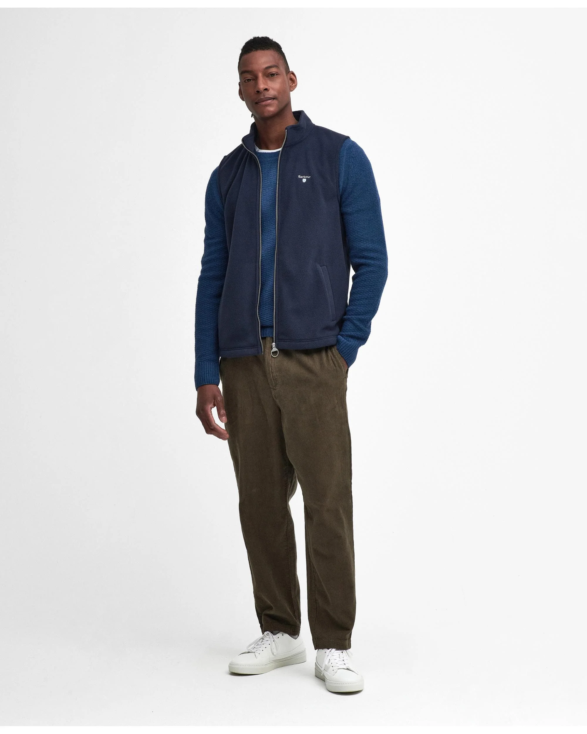 Barbour Essentials Mens Fleece Gilet - Navy - Image 4