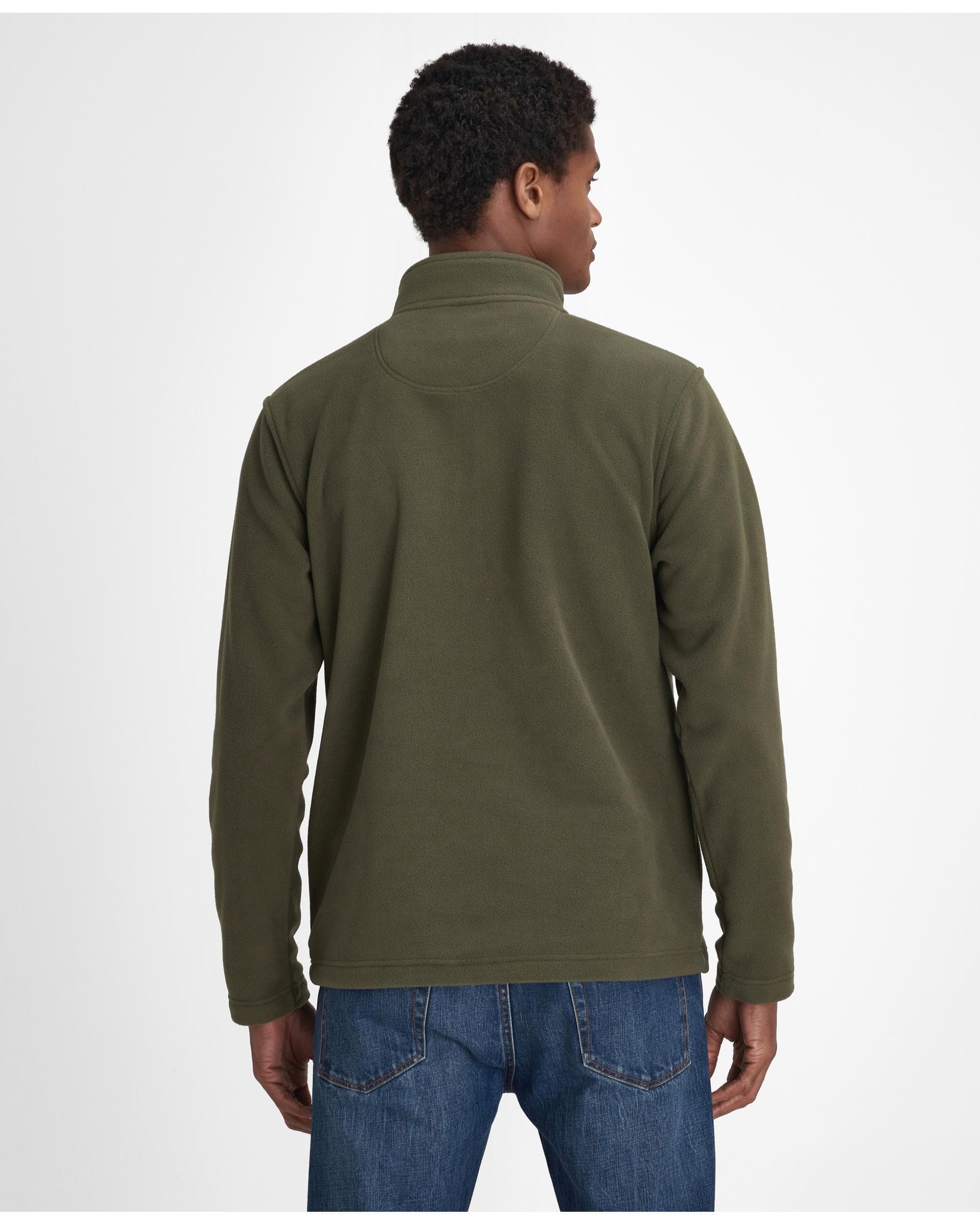 Barbour Essentials Mens Half Zip Fleece - Mid Olive - Image 5