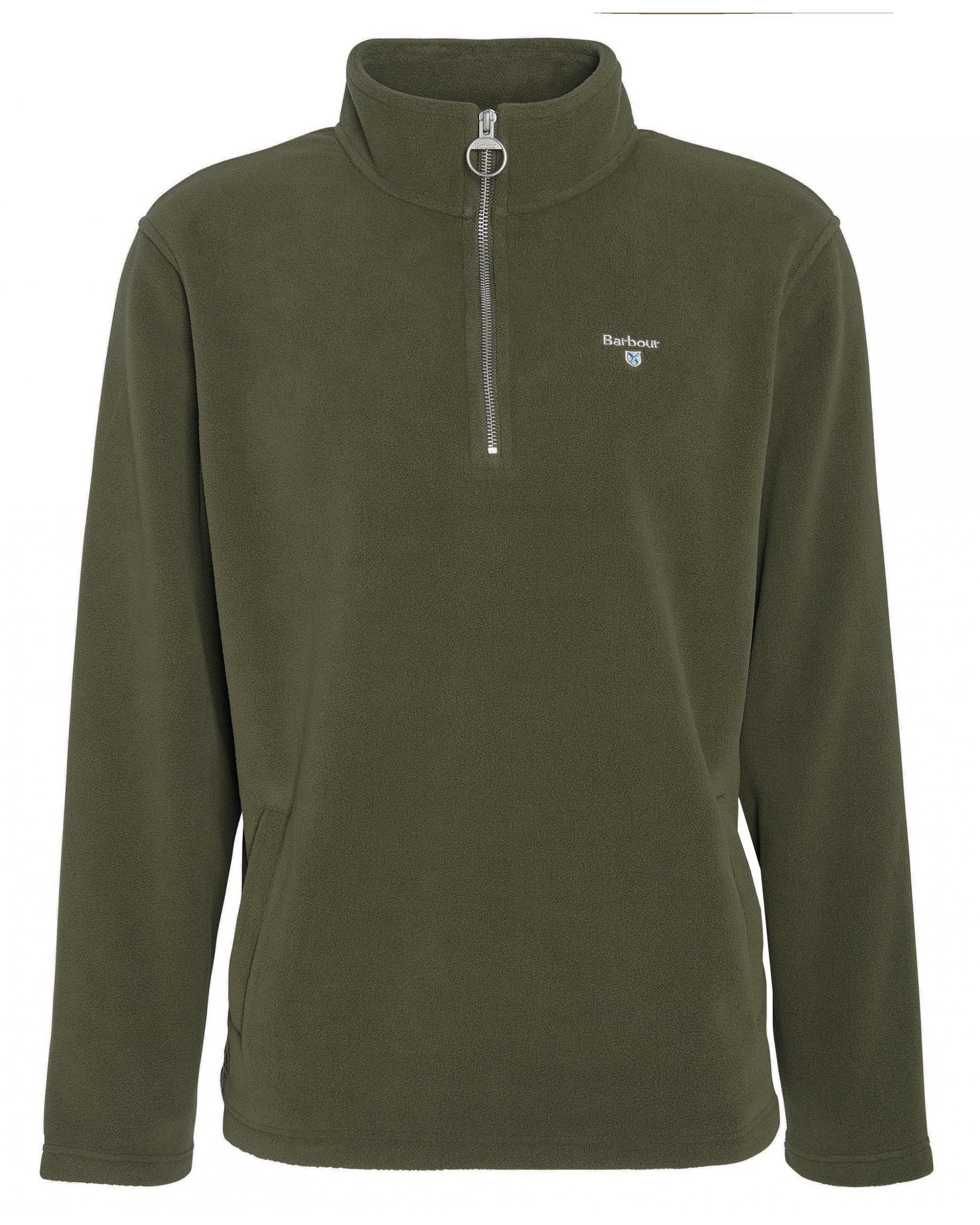 Barbour Essentials Mens Half Zip Fleece - Mid Olive - Image 7