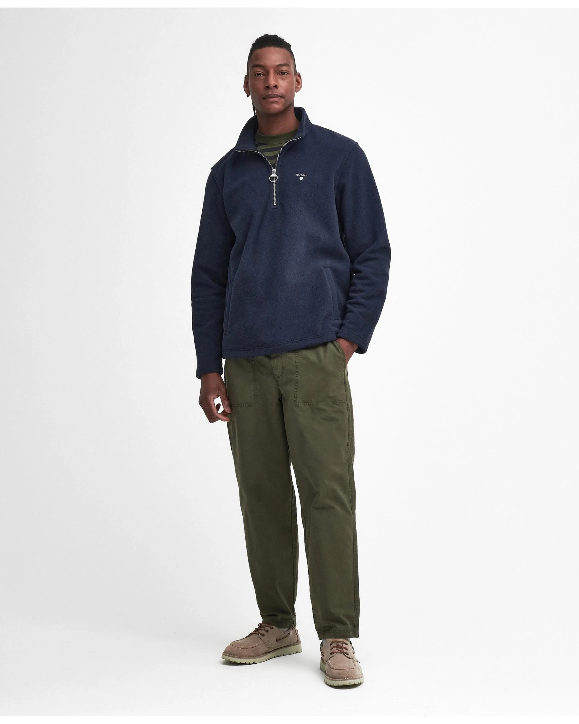 Barbour Essentials Mens Half Zip Fleece - Navy - Image 4